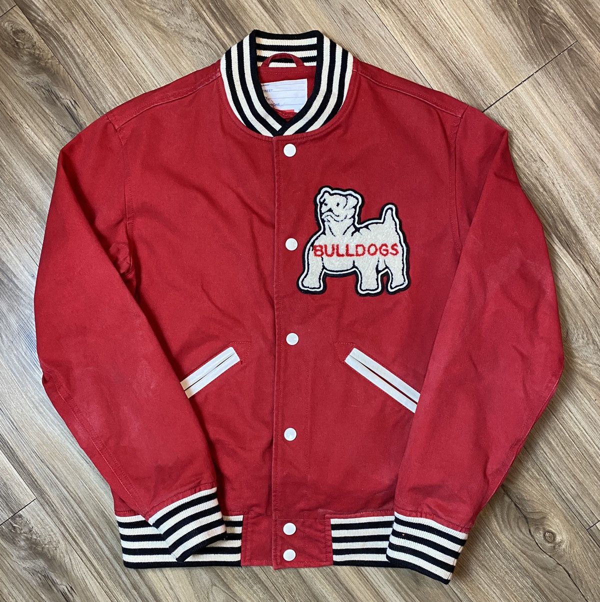 Supreme bulldog shop varsity jacket