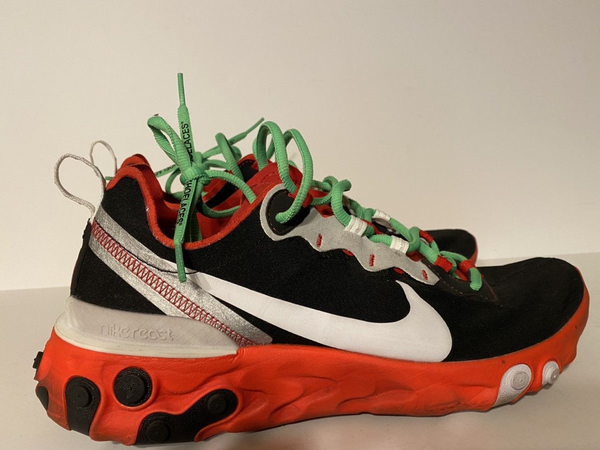 Nike Nike React Element 55 Black White Red Orbit 11.5 Grailed