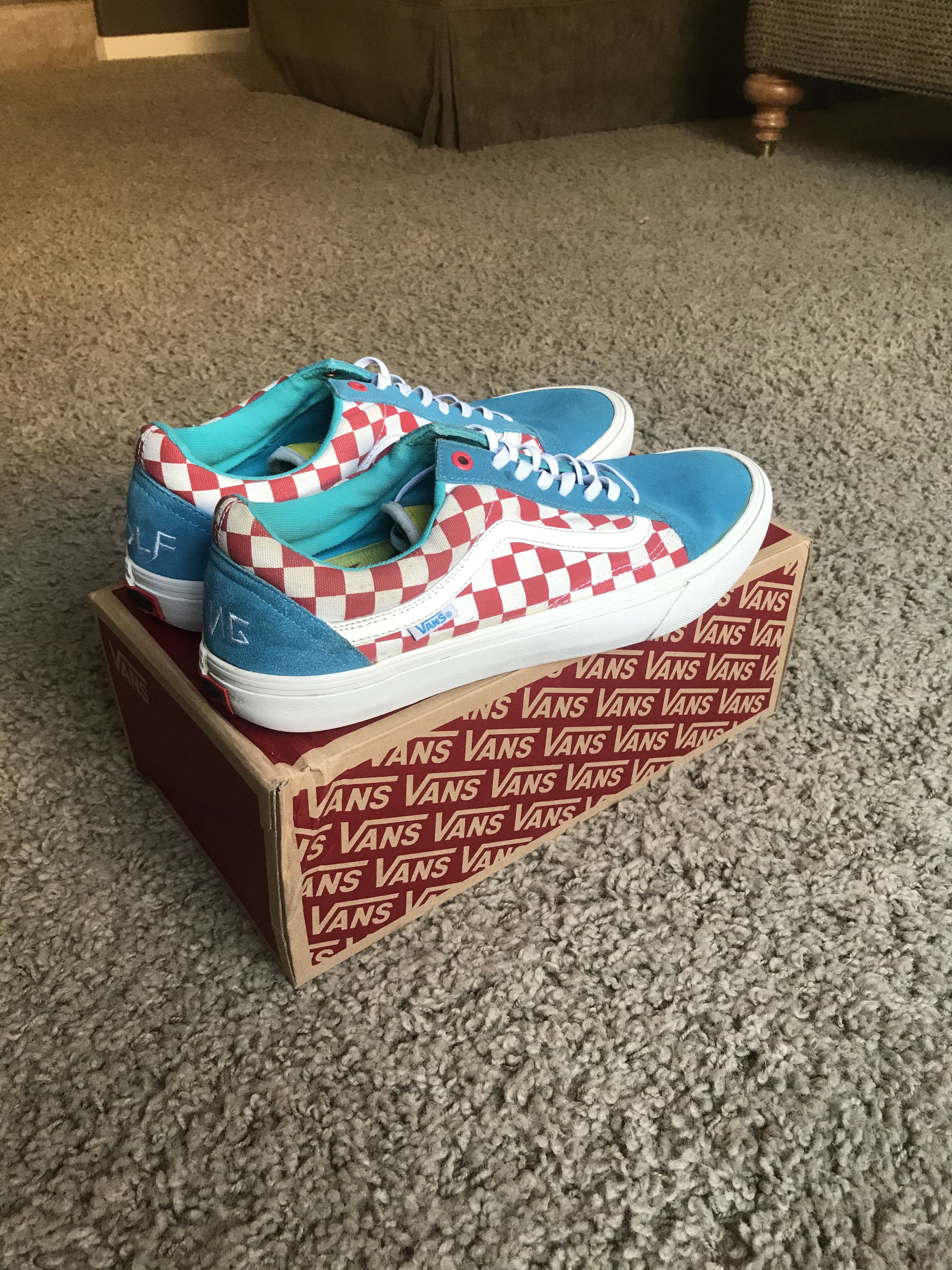 Vintage GOLF WANG x VANS Old Skool Pro BLUE RED WHITE Grailed