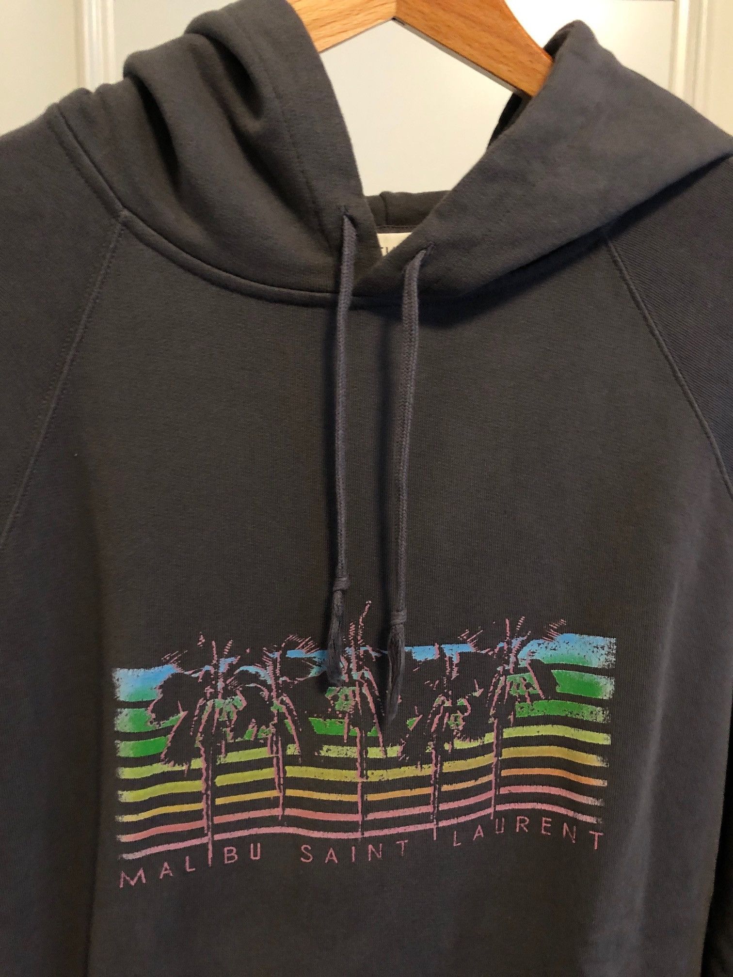 Saint Laurent Paris "Malibu Saint Laurent" Palm Print Hoodie Size US M / EU 48-50 / 2 - 3 Thumbnail