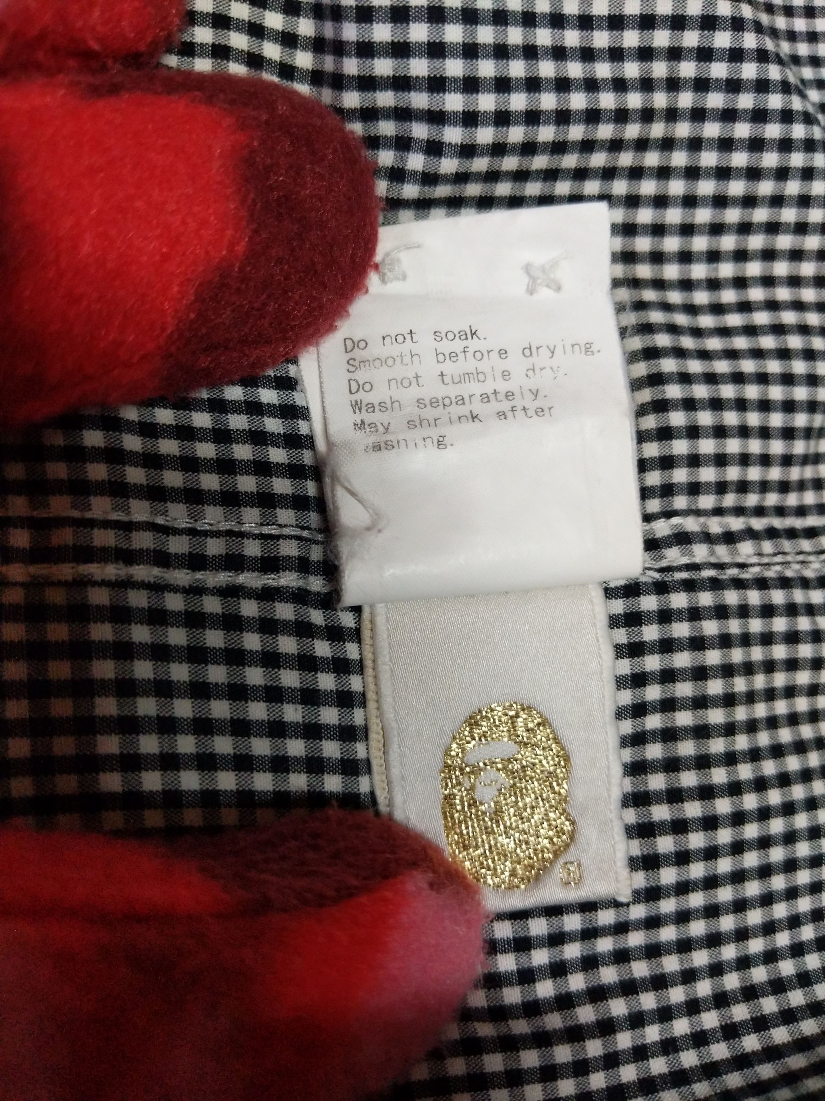 Bape A Bathing Ape Ape Head Pocket Checkered Button Down Shirt Size US XL / EU 56 / 4 - 12 Thumbnail