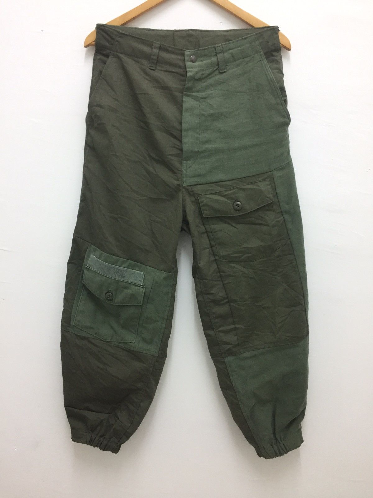 image of Needles x Nepenthes New York Nepenthes Army Fatigue Patchwork Combat Pants in Green, Men's (Size 30