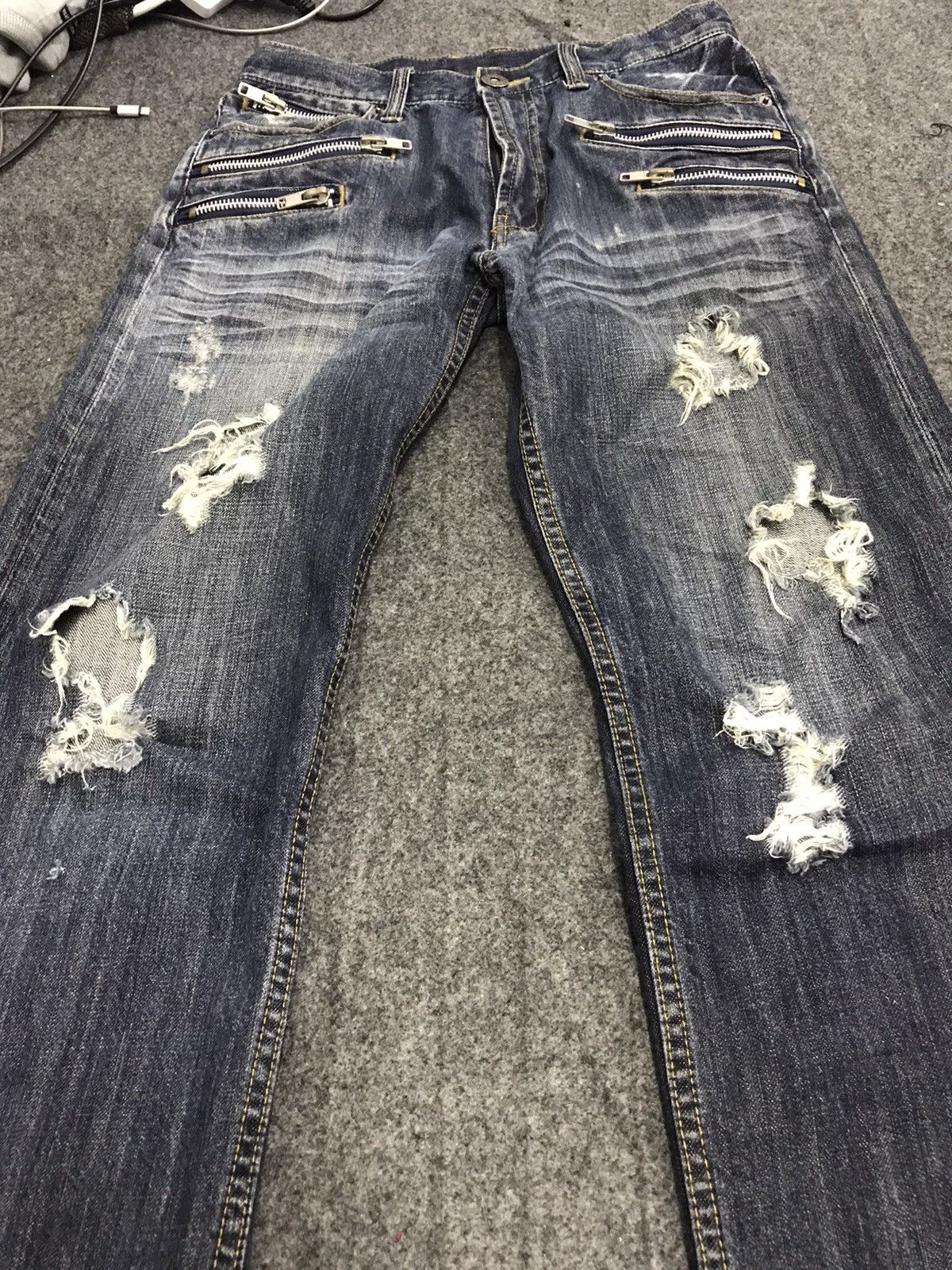 Designer Japanese Brand Blue Denim Jeans Punk Style Nice Design Size US 30 / EU 46 - 3 Thumbnail