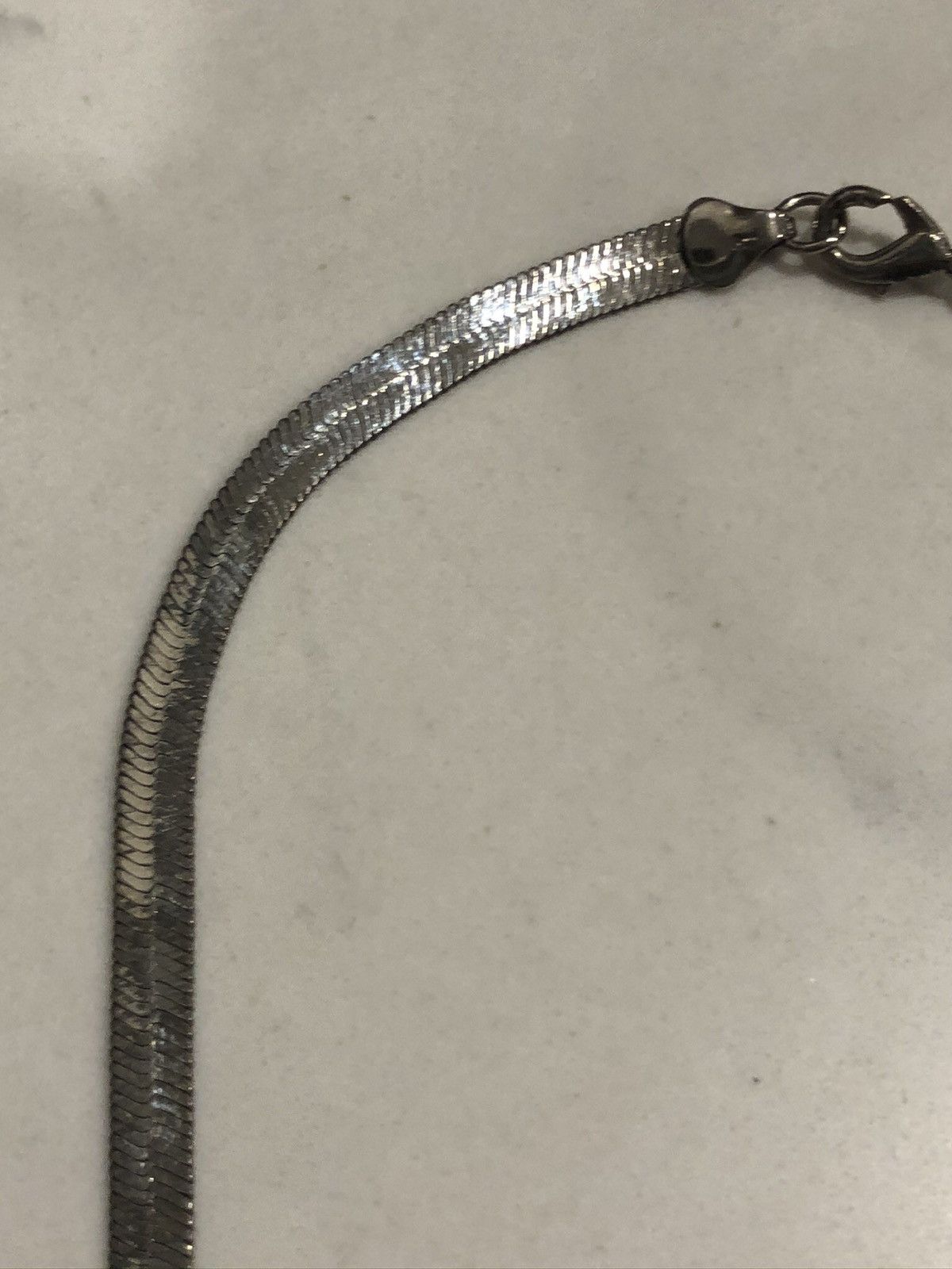 Jewelry Vintage stainless steel herringbone chain Size 28 - 2 Thumbnail