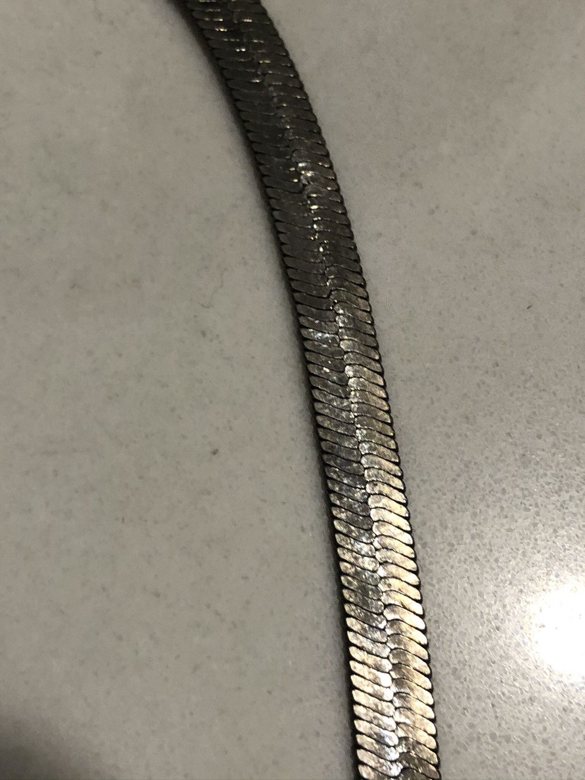 Jewelry Vintage stainless steel herringbone chain Size 28 - 3 Thumbnail