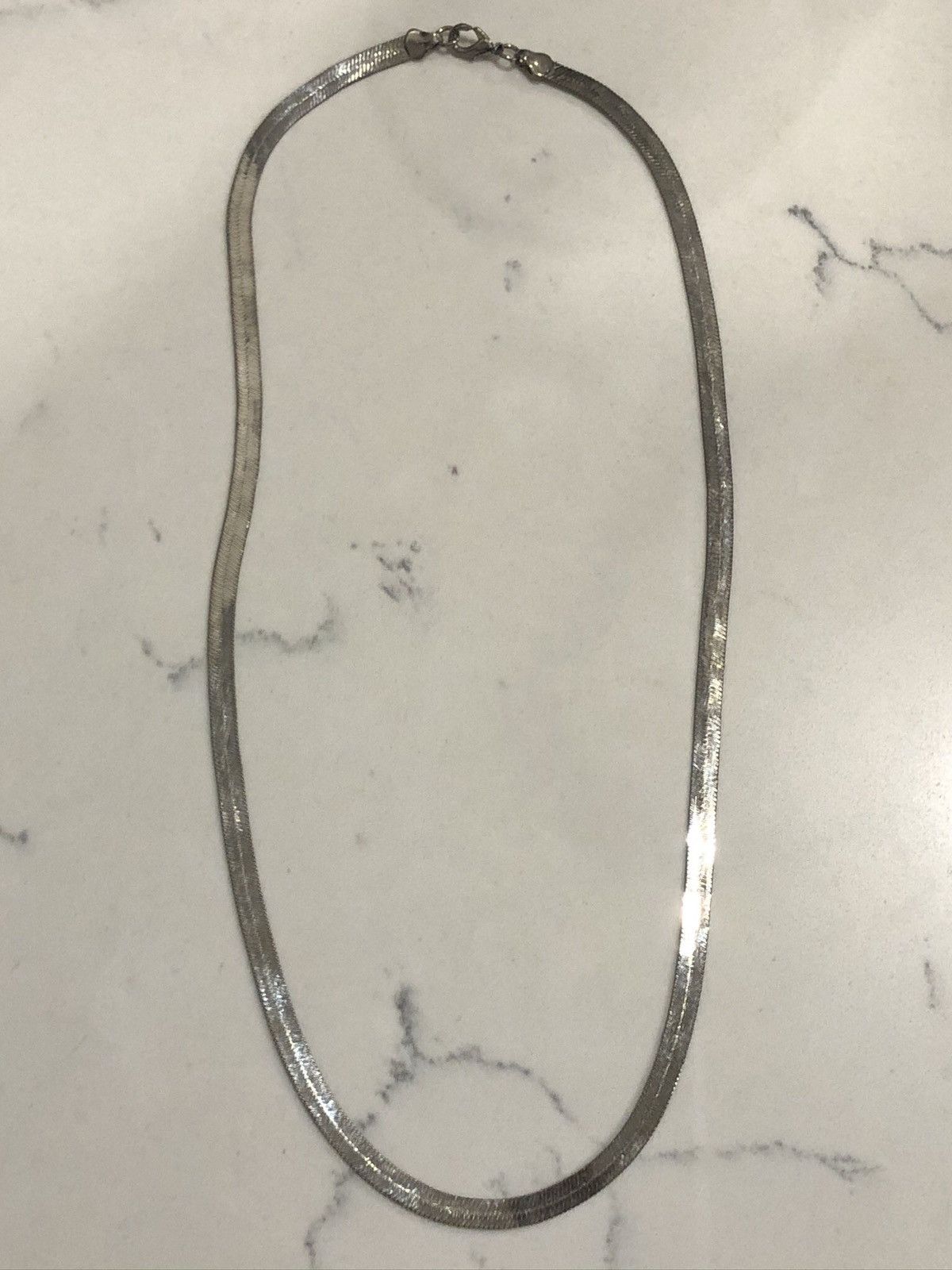 Jewelry Vintage stainless steel herringbone chain Size 28 - 1 Thumbnail