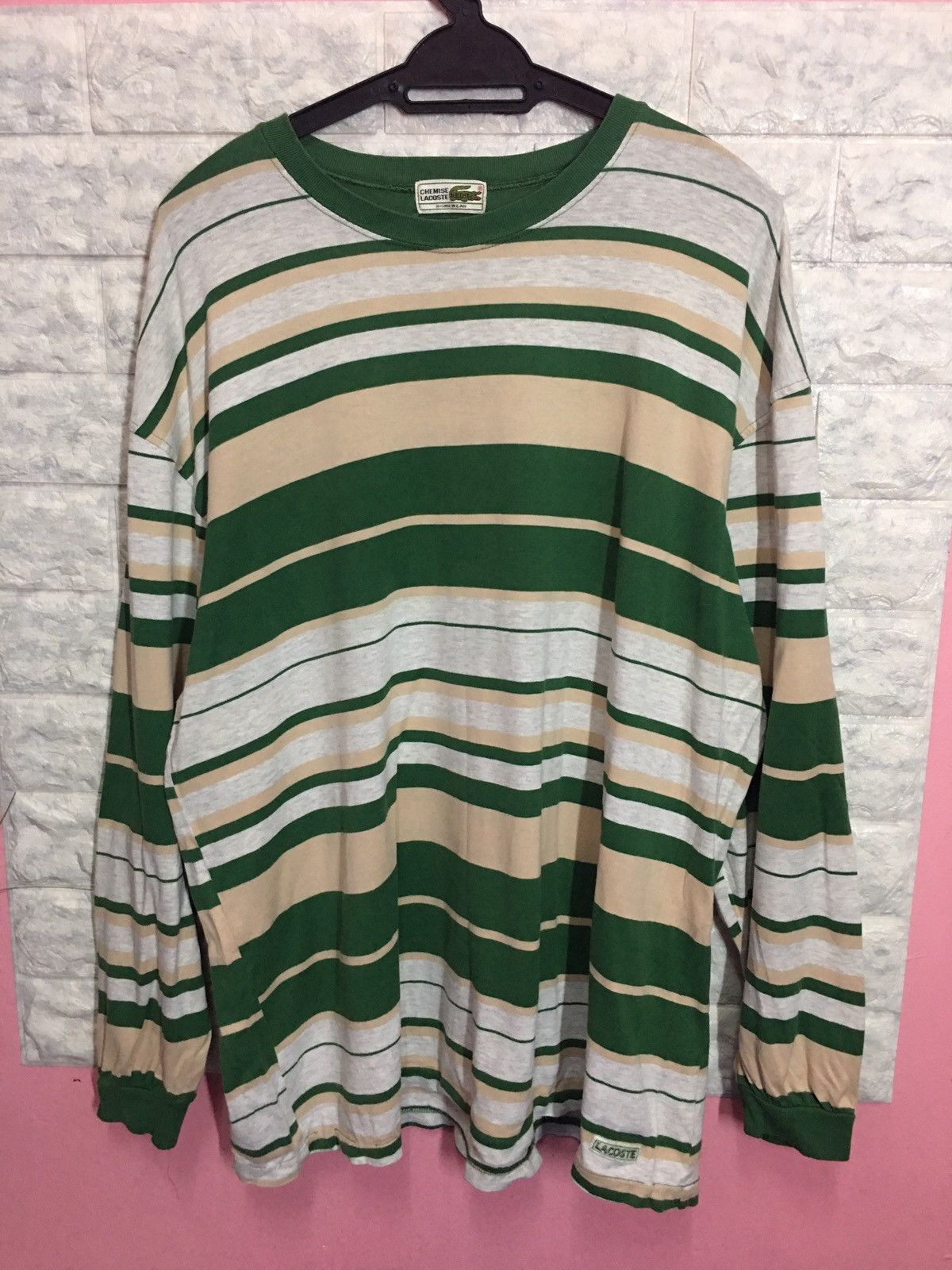 Vintage Long Sleeve Lacoste Stripe Design
