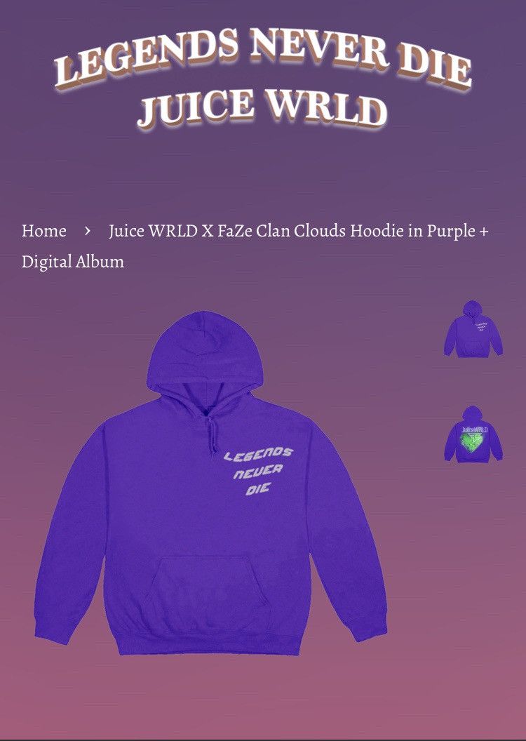 Juice wrld x faze clan clouds hoodie cheap