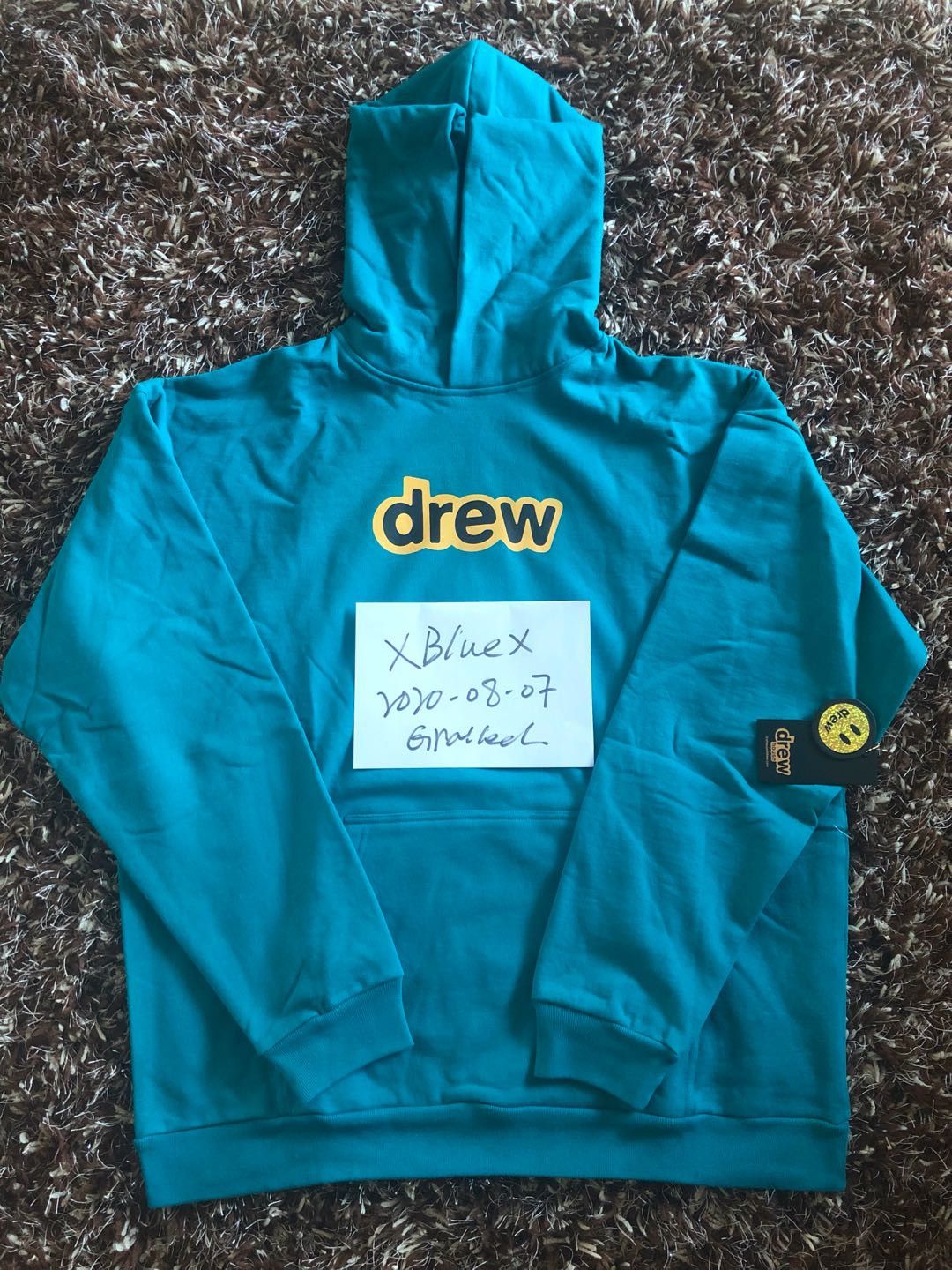 Teal drew hoodie sale