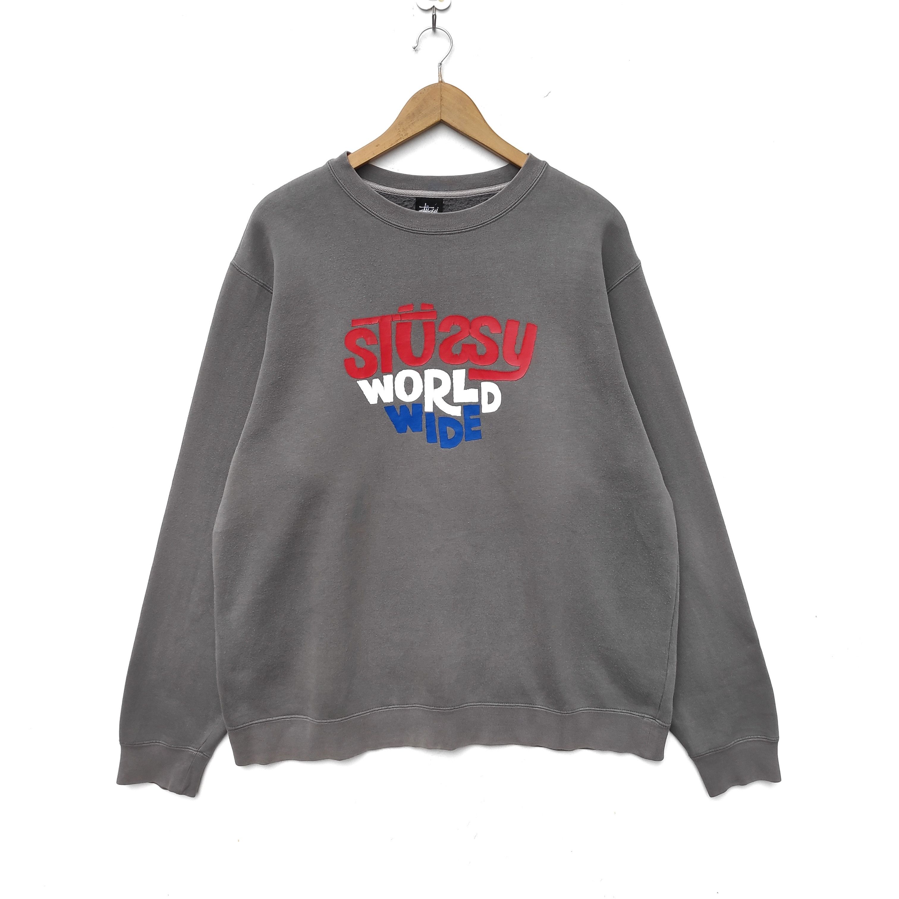 Stussy × Vintage Vintage STUSSY Sweatshirt Extra Large Gray Dope Streetwear Size US XL / EU 56 / 4 - 1 Thumbnail