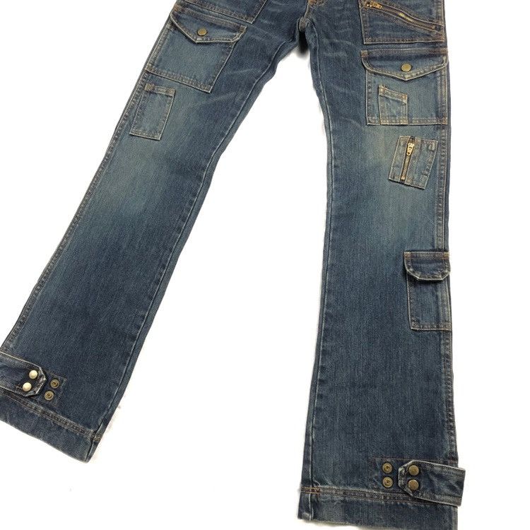 Japanese Brand 1990s Edge On All 🇯🇵 Multipockets Flare Denim Size US 29 - 5 Thumbnail