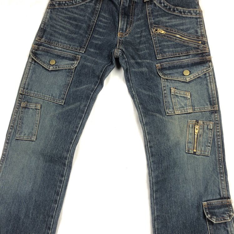 Japanese Brand 1990s Edge On All 🇯🇵 Multipockets Flare Denim Size US 29 - 4 Thumbnail