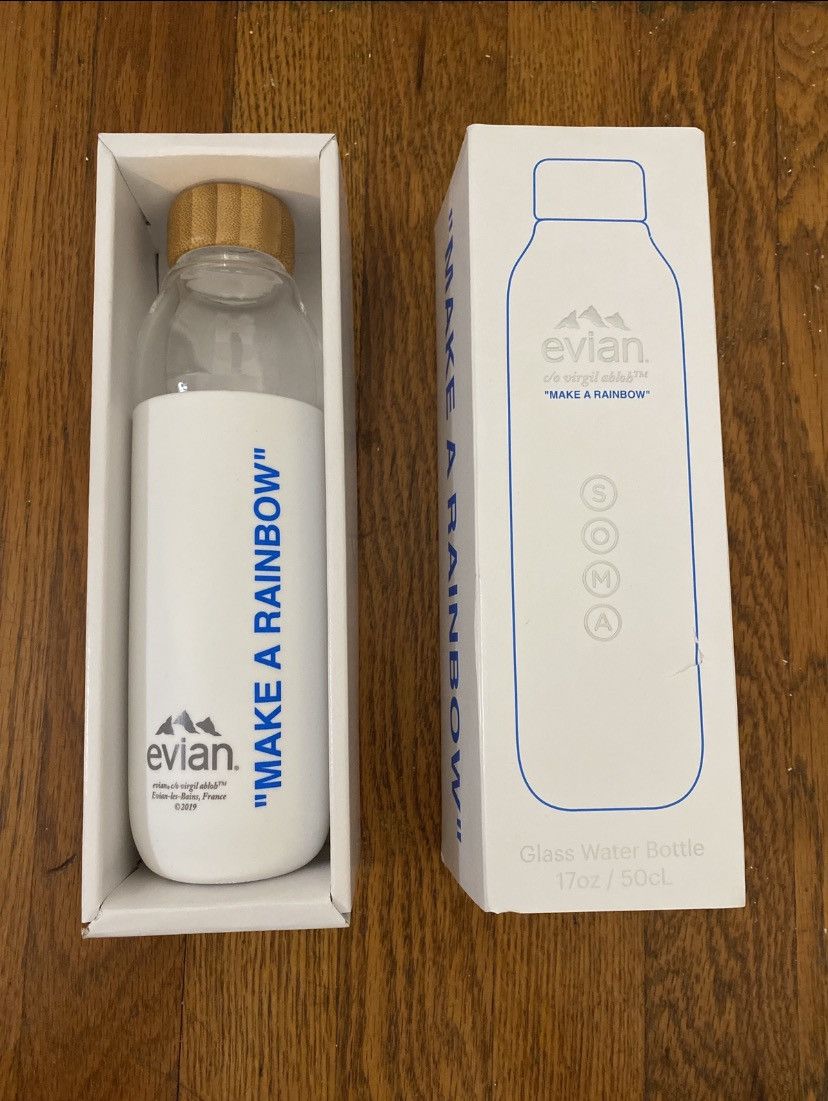 Evian c/o Virgil Abloh "Rainbow Inside" 750ml Water Glass Bottle