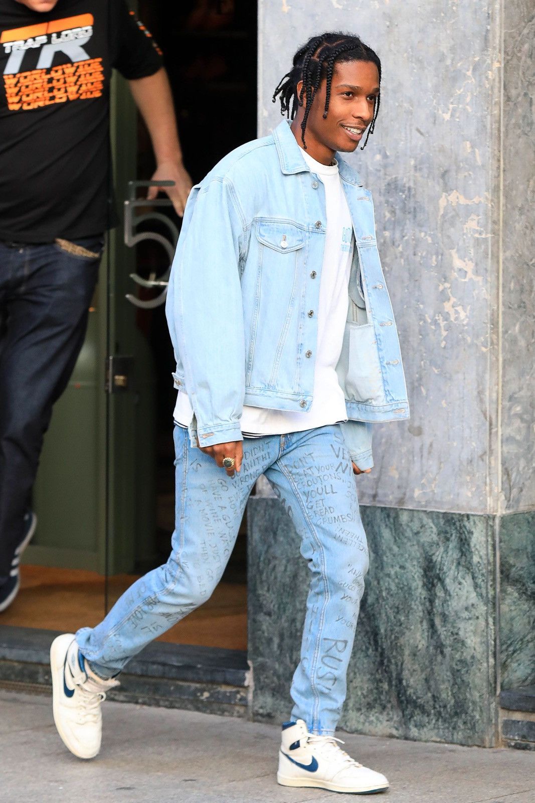 Denim jacket asap rocky hotsell