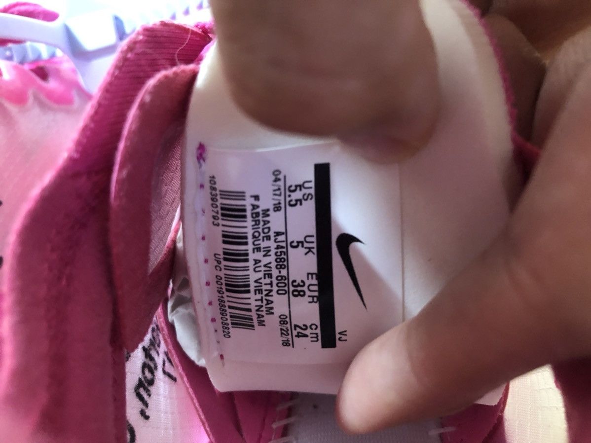 Off-White Nike Offwhite OFF-WHITE x Zoom Fly SP Tulip Pink 2018 Size US 5.5 / EU 38 - 7 Thumbnail