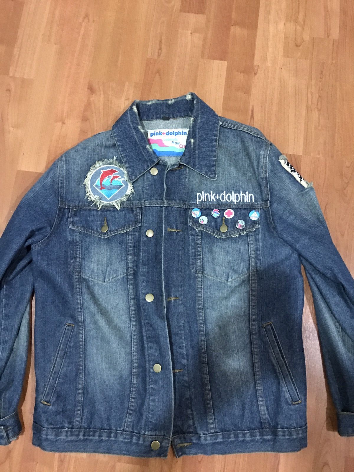 Pink dolphin denim jacket best sale