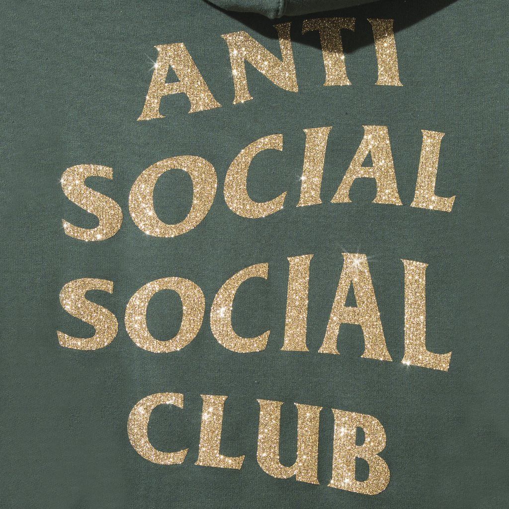 Anti Social Social Club DS ASSC Gold GLITTER Logo Blinded Green  