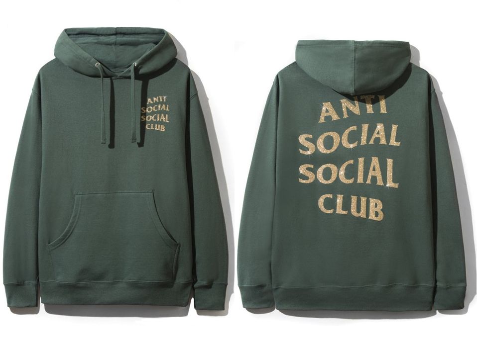 Anti social social outlet club green hoodie