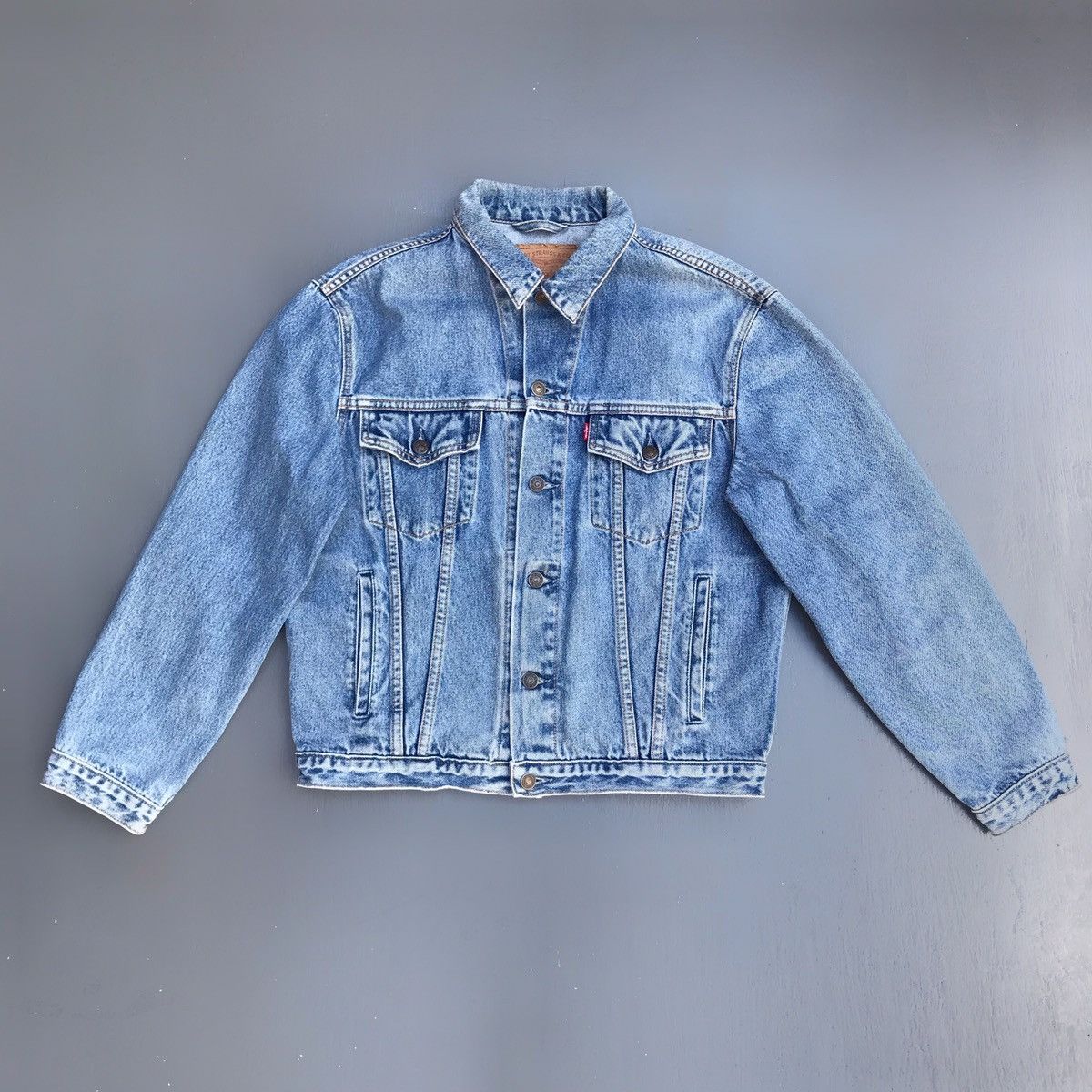 90'S Levi's 70503-0215 Denim Jacket, Men's Size Medium, Vintage cotton blue type Vintage Second Hand