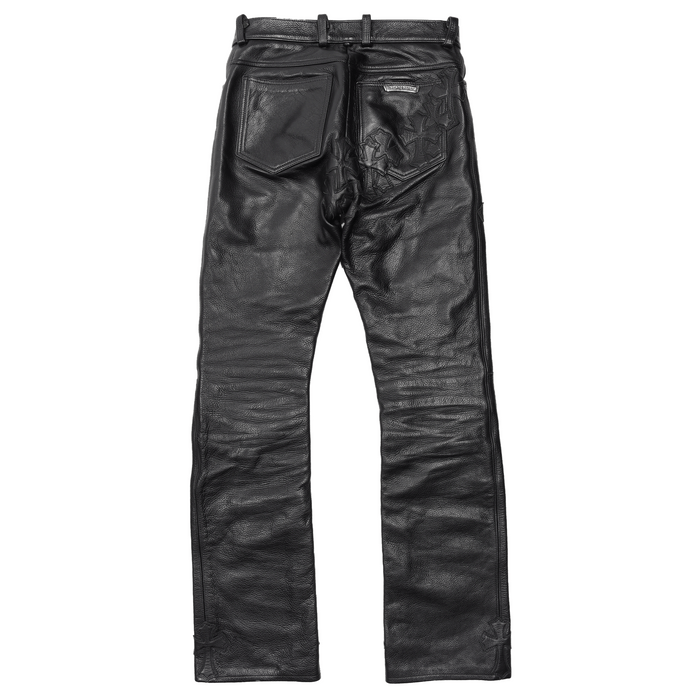 Chrome Hearts Chrome Hearts Leather Cross Patchwork Pant | Grailed