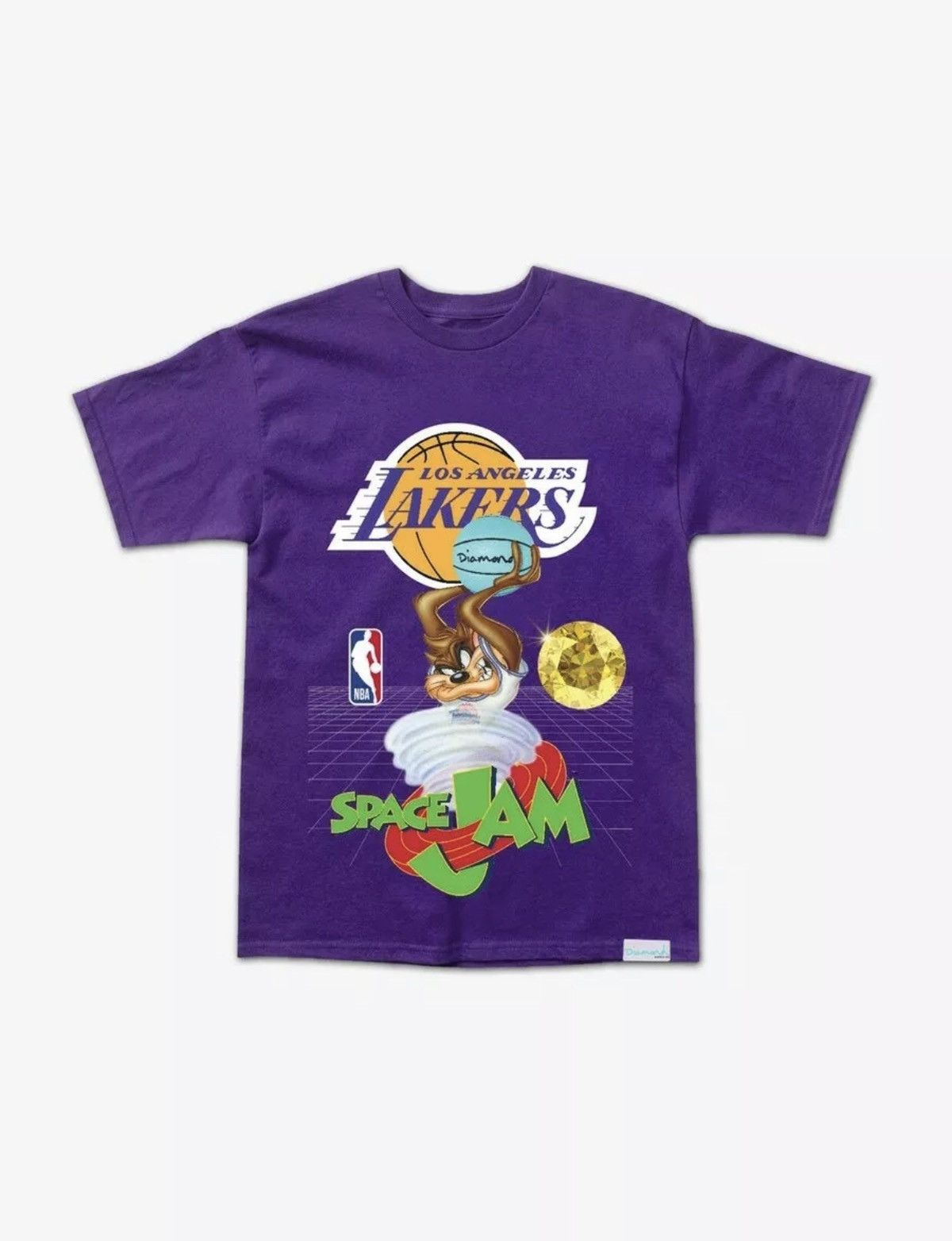 LA Lakers Space Jam Diamond Supply Co Tee T-shirt Size XL DEADSTOCK