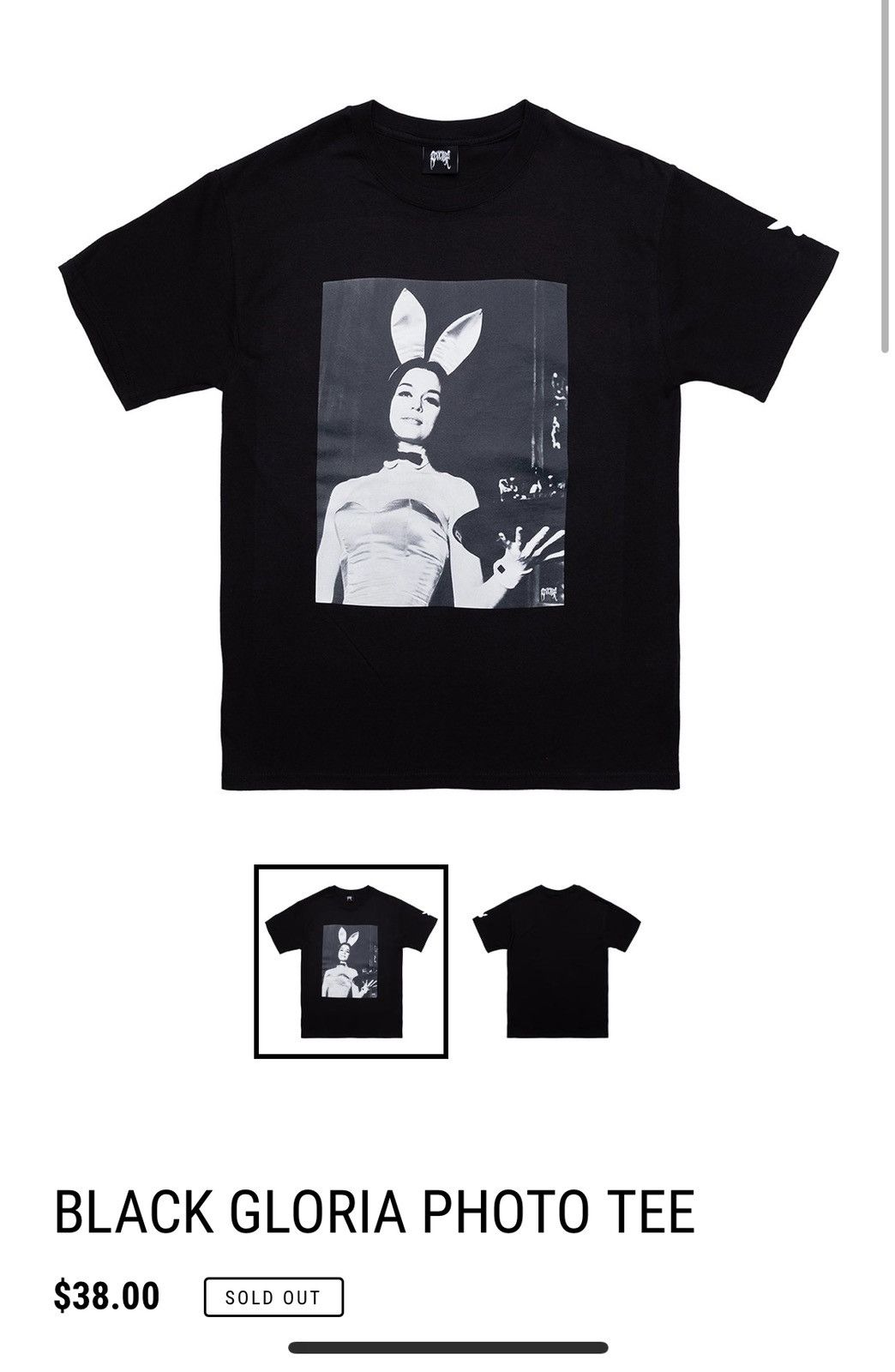 Playboy × Revenge *FINAL DROP* Revenge x Playboy Gloria Photo Tee - Black LG Size US L / EU 52-54 / 3 - 1 Thumbnail