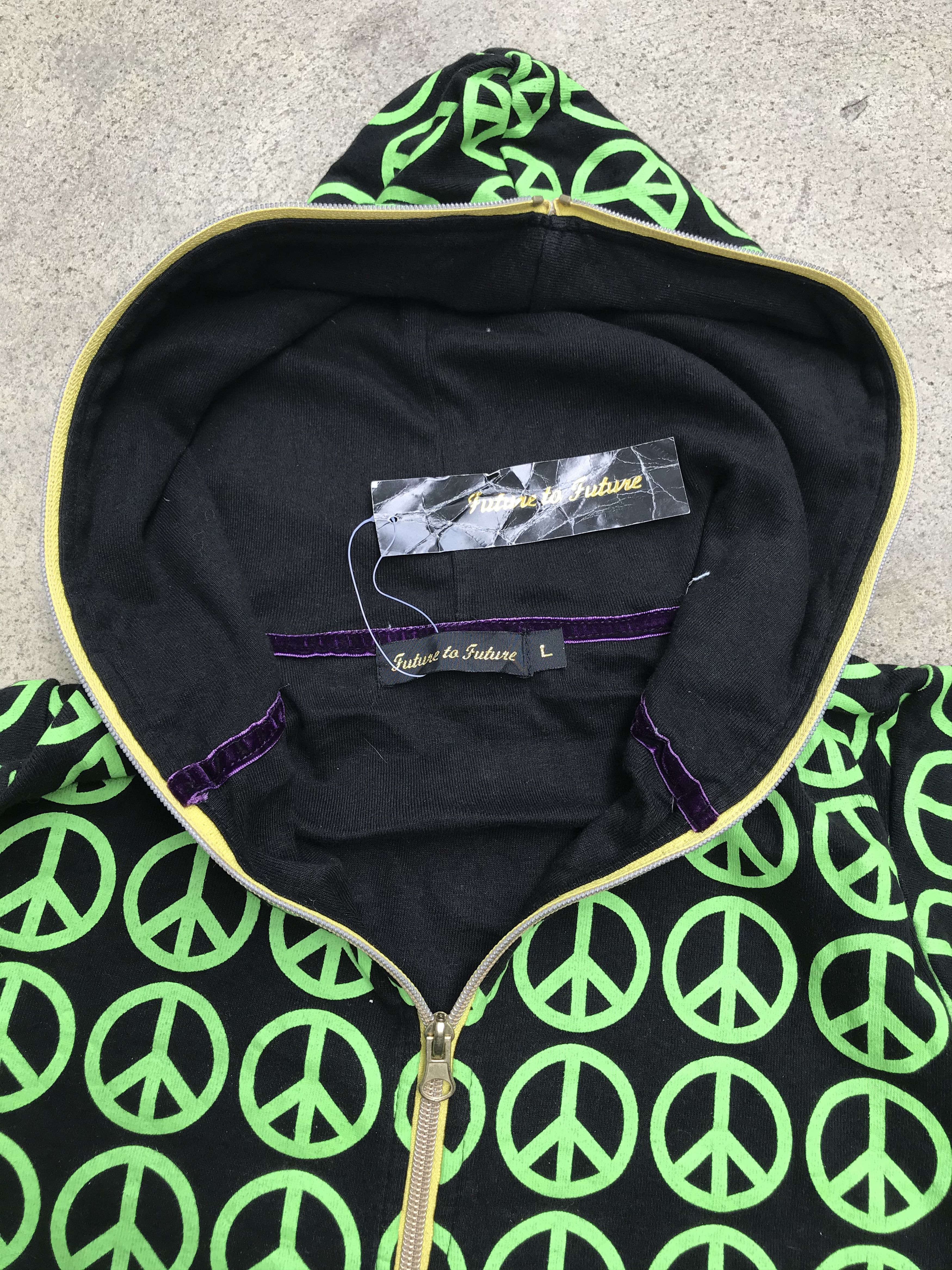 Vintage Vintage Y2K Peace Hoodie Sweatshirt Sweater Long Sleeve Size US L / EU 52-54 / 3 - 5 Thumbnail