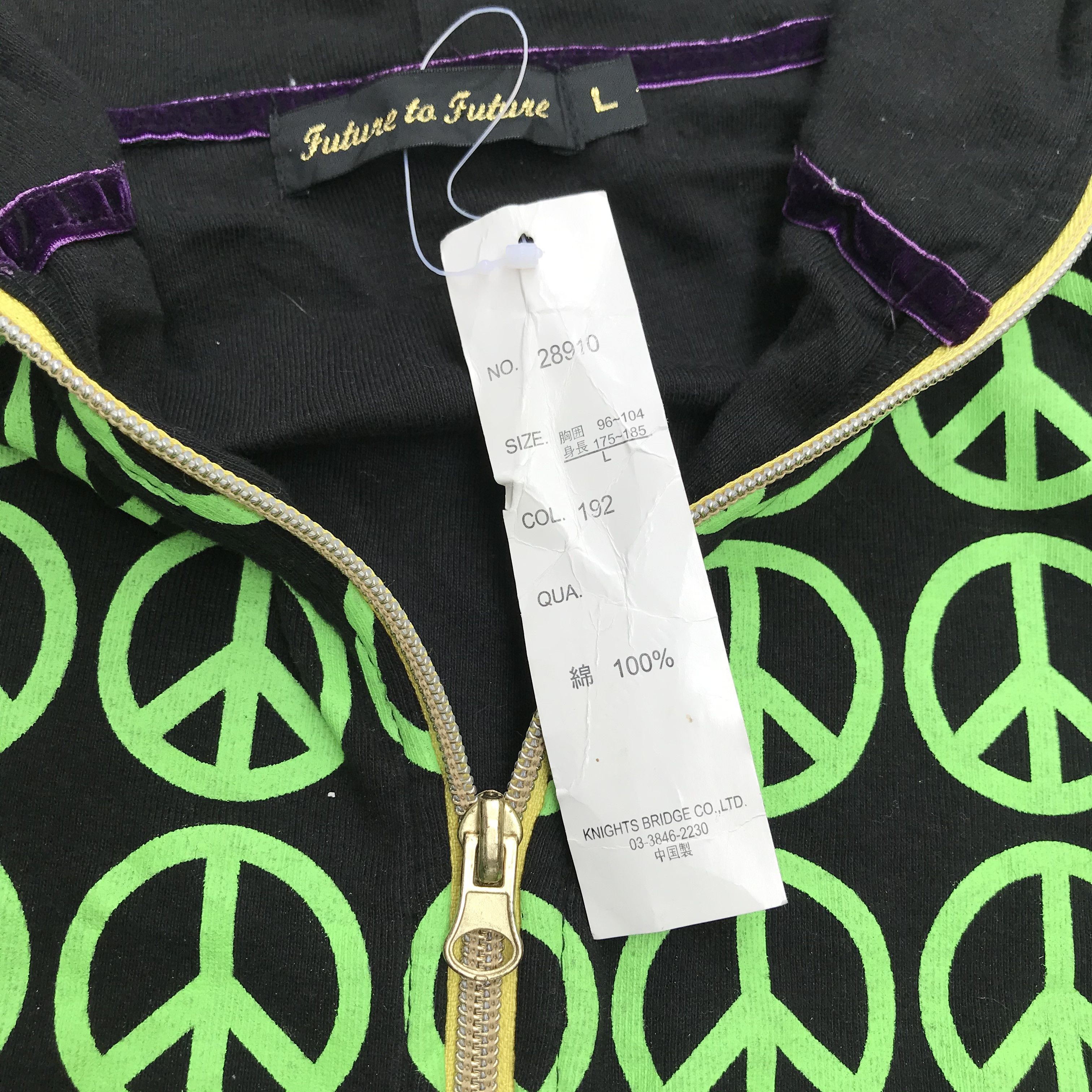 Vintage Vintage Y2K Peace Hoodie Sweatshirt Sweater Long Sleeve Size US L / EU 52-54 / 3 - 6 Thumbnail
