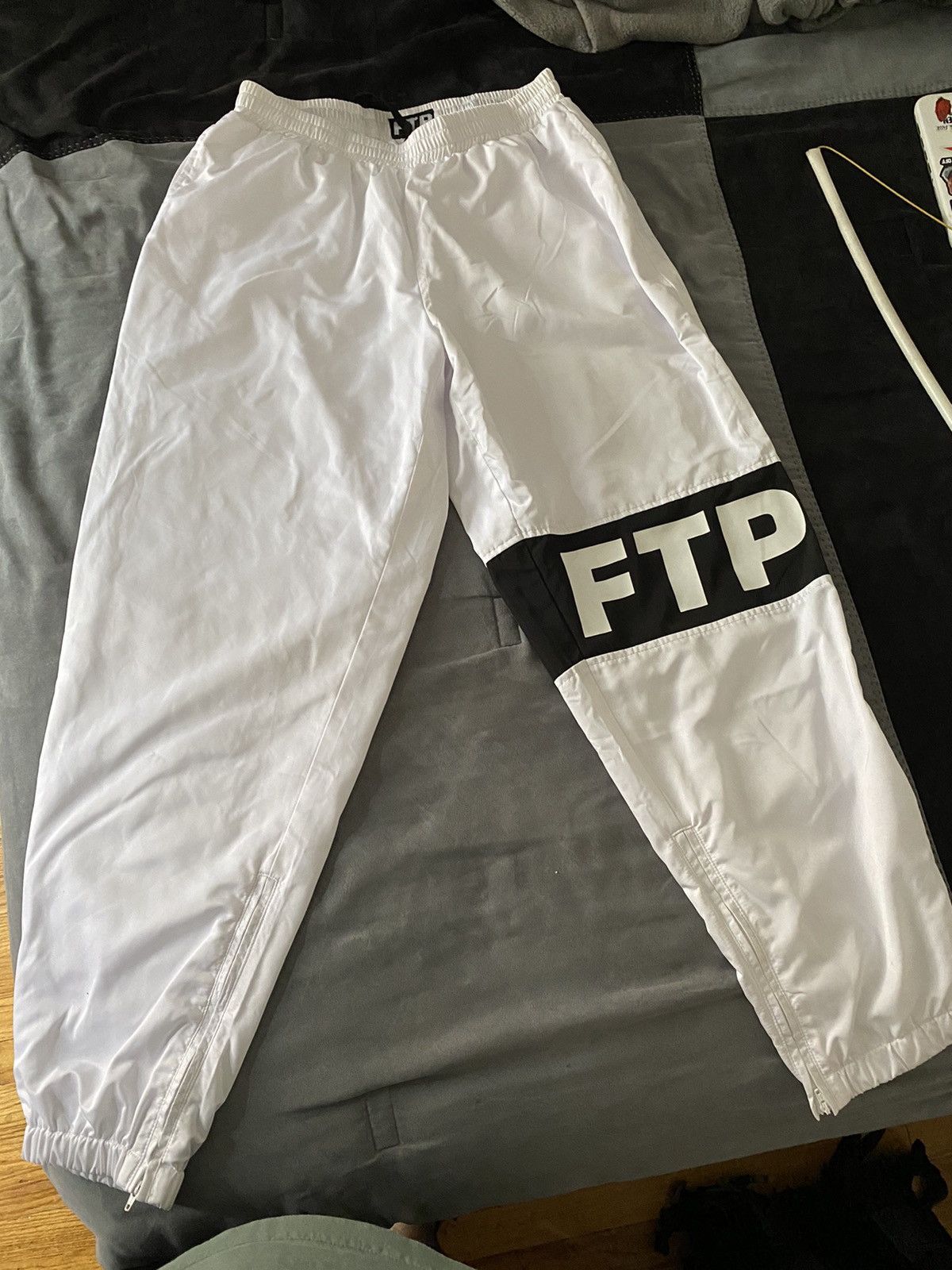 Fuck The Population WHITE WATERPROOF PANTS Size US 30 / EU 46 - 1 Thumbnail