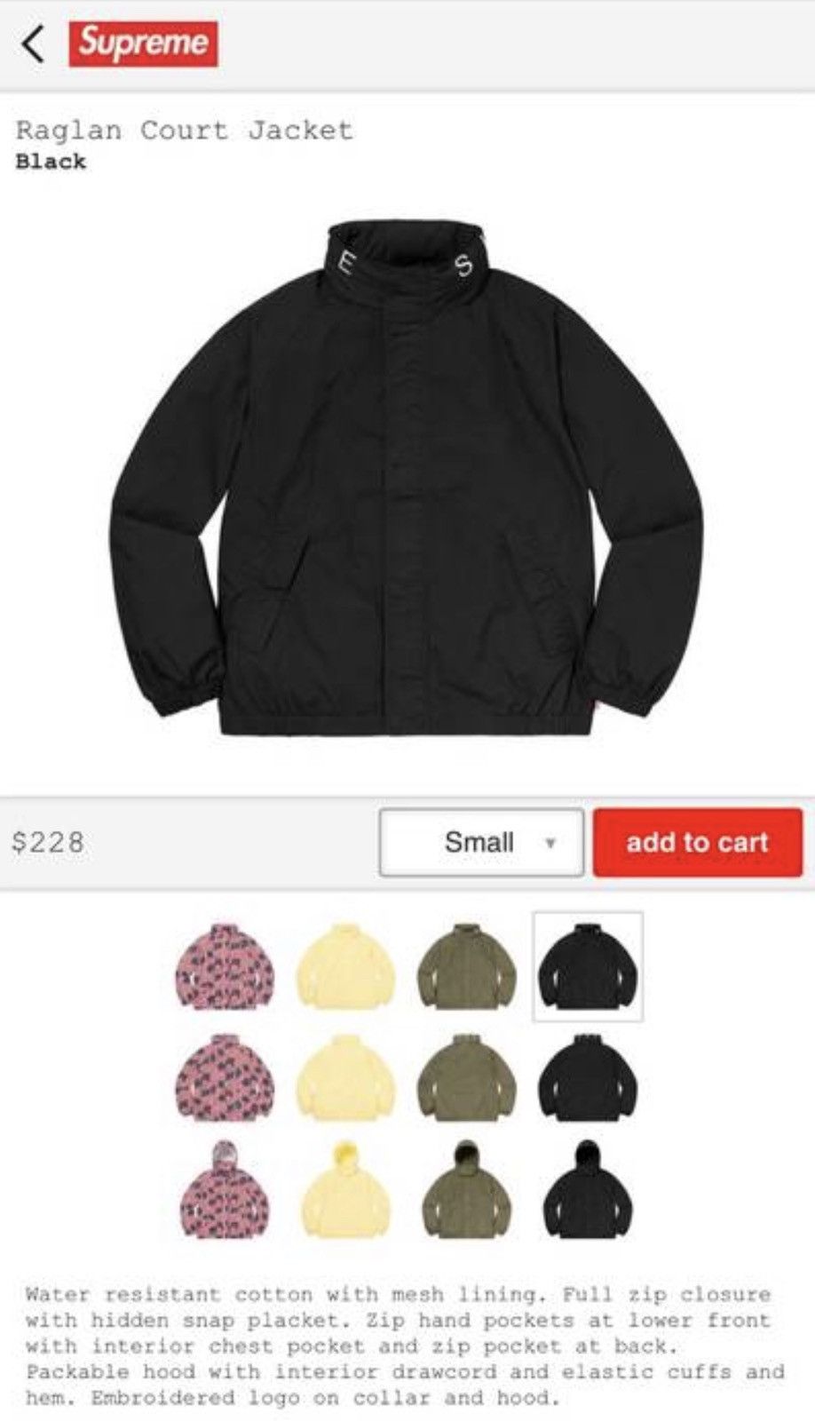 Supreme raglan court jacket sales flags