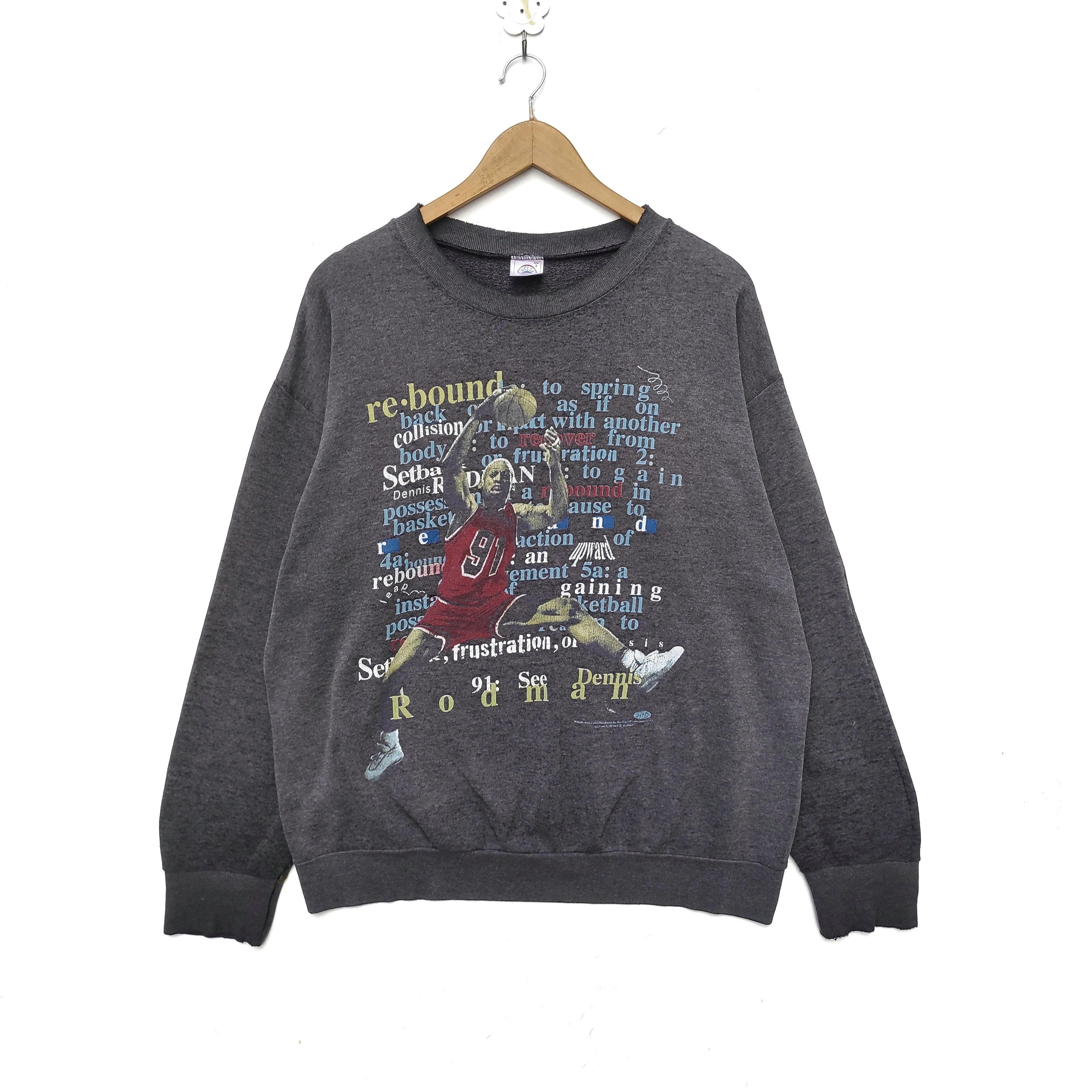 NBA × Vintage VTG Distressed Dennis Rodman Sweatshirt Large Chicago Bulls Size US L / EU 52-54 / 3 - 1 Thumbnail