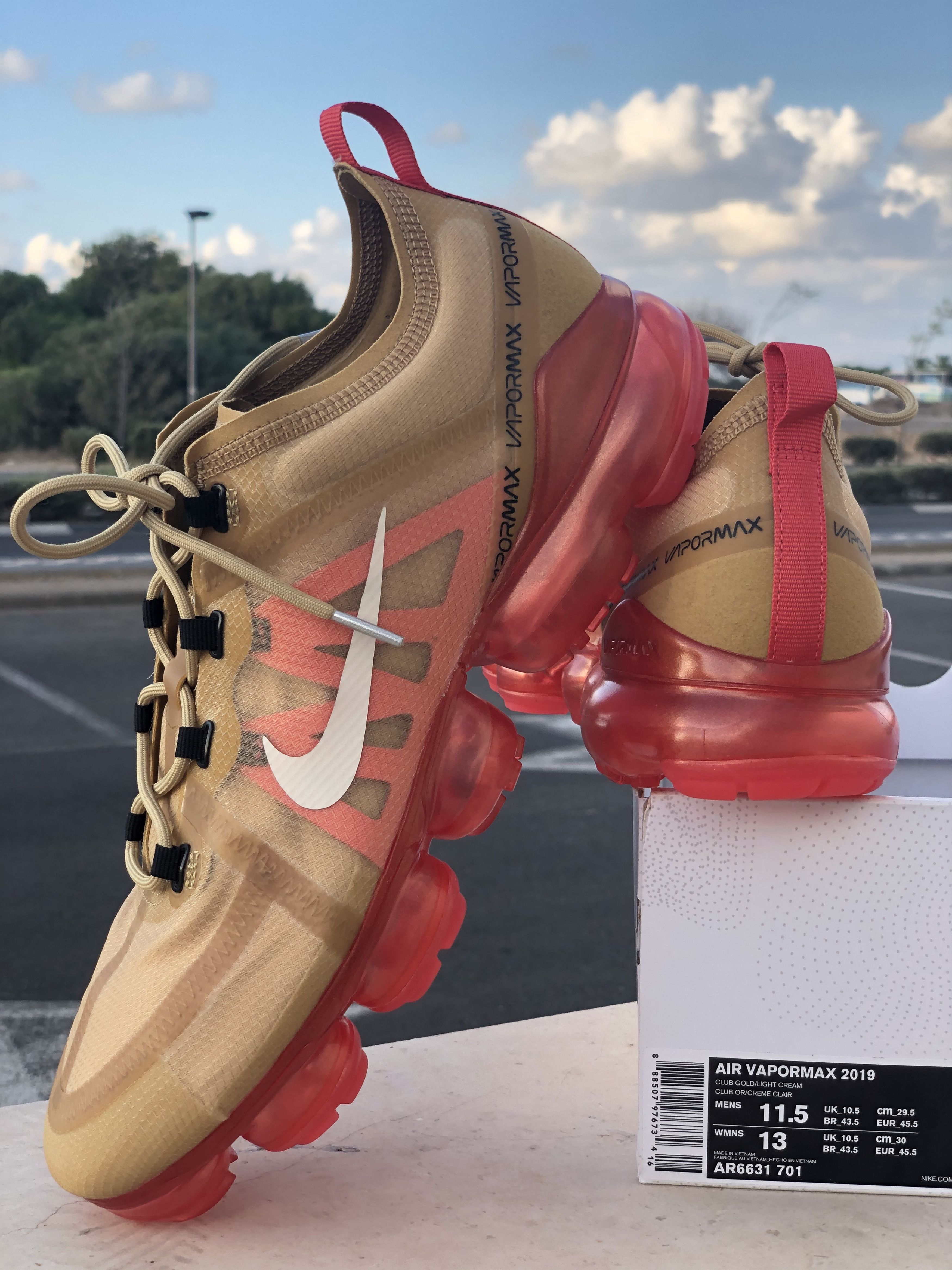 Nike Nike Air Vapormax 2019 Club Gold Ember Glow Cream Grailed