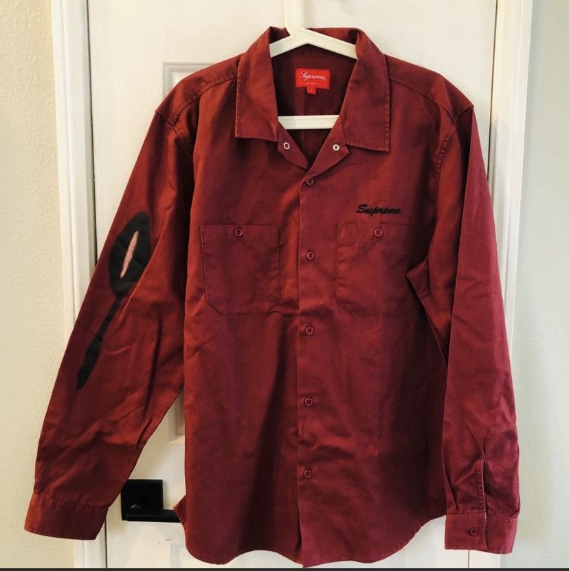 Supreme Supreme Rose LS Work Shirt Dusty Red | Grailed