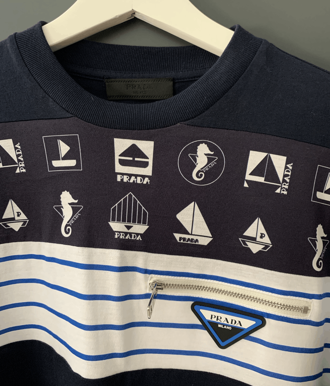 Prada Prada Nautical Long Sleeve T-Shirt Size US S / EU 44-46 / 1 - 2 Thumbnail