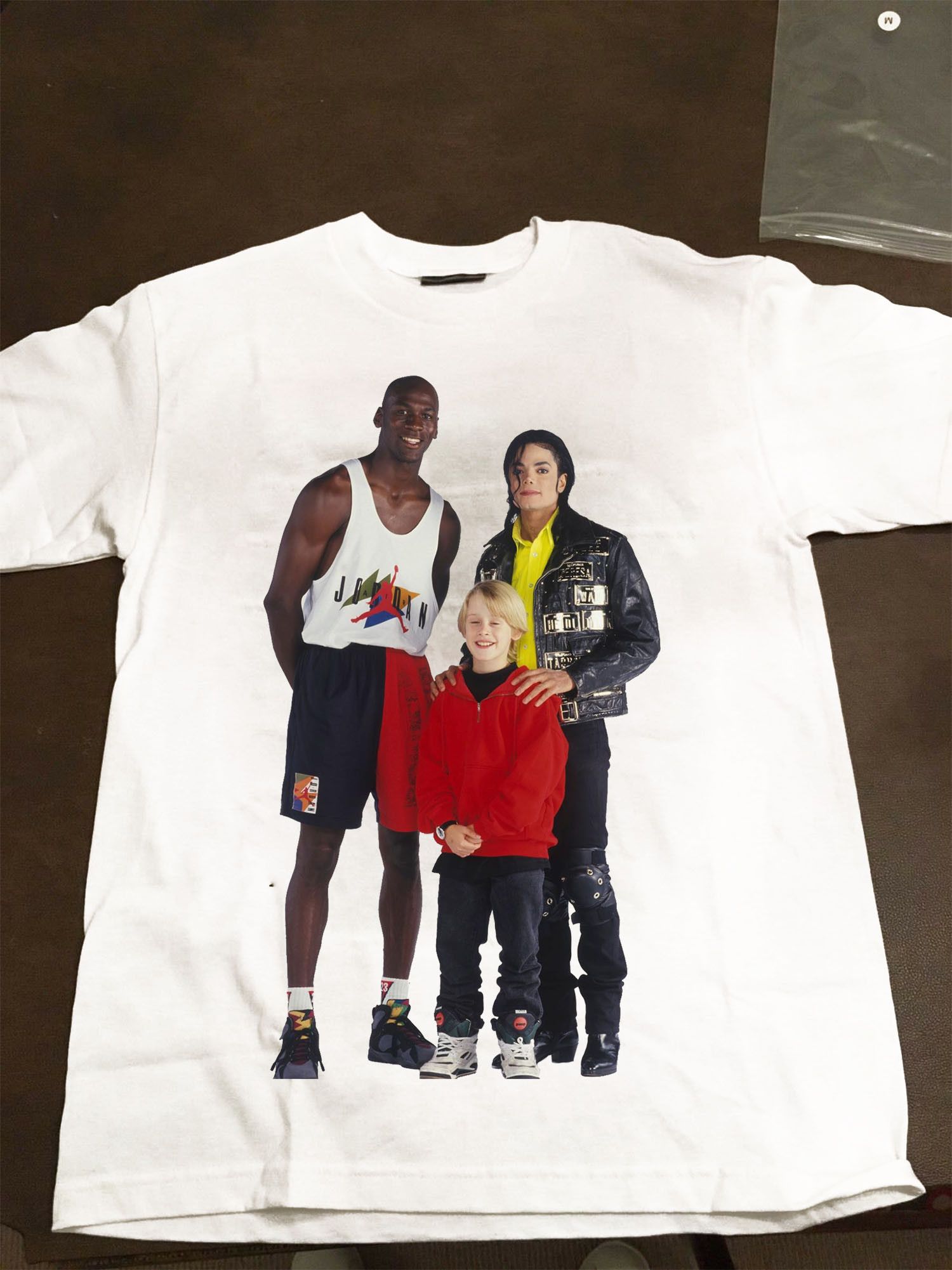 Michael Jordan Michael Jackson Macaulay Culkin T shirt vintage