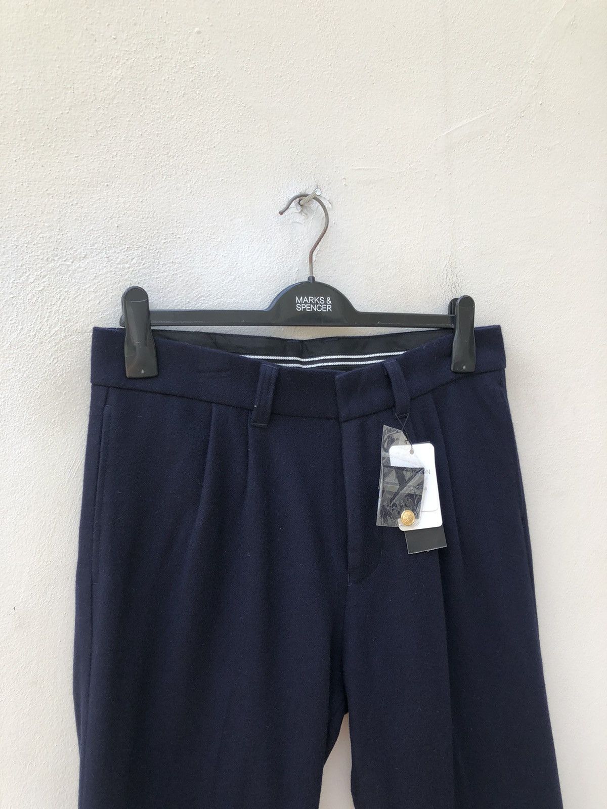 NO ID NWT No ID. Japan Navy Blue Wool Trouser Pant Size US 32 / EU 48 - 3 Thumbnail