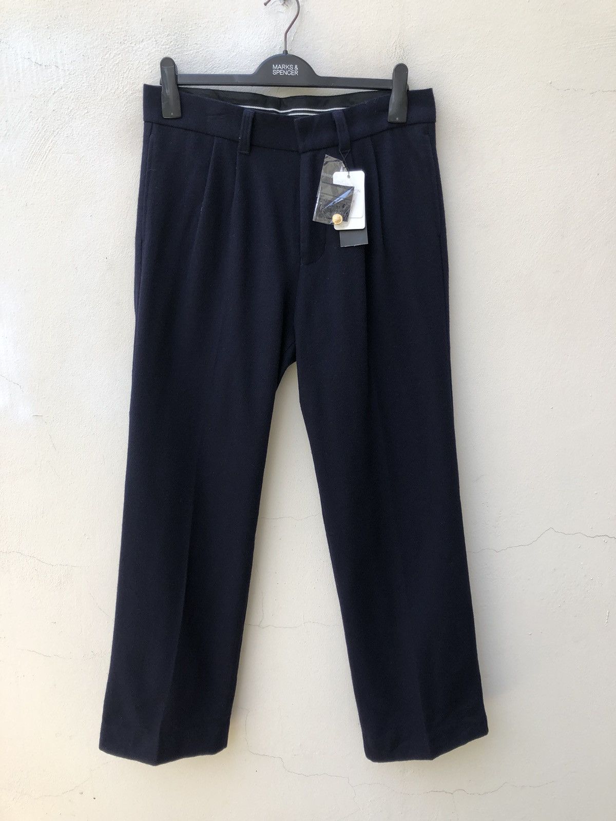 NO ID NWT No ID. Japan Navy Blue Wool Trouser Pant Size US 32 / EU 48 - 1 Thumbnail