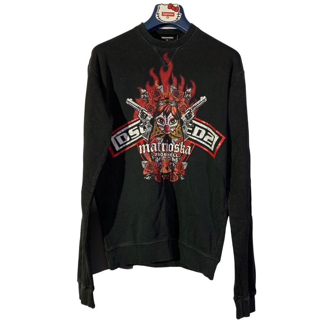 T-shirt Dsquared2 Imprimé Matriochka - Taille L, Couleur Violette, Neuf Sans étiquettes