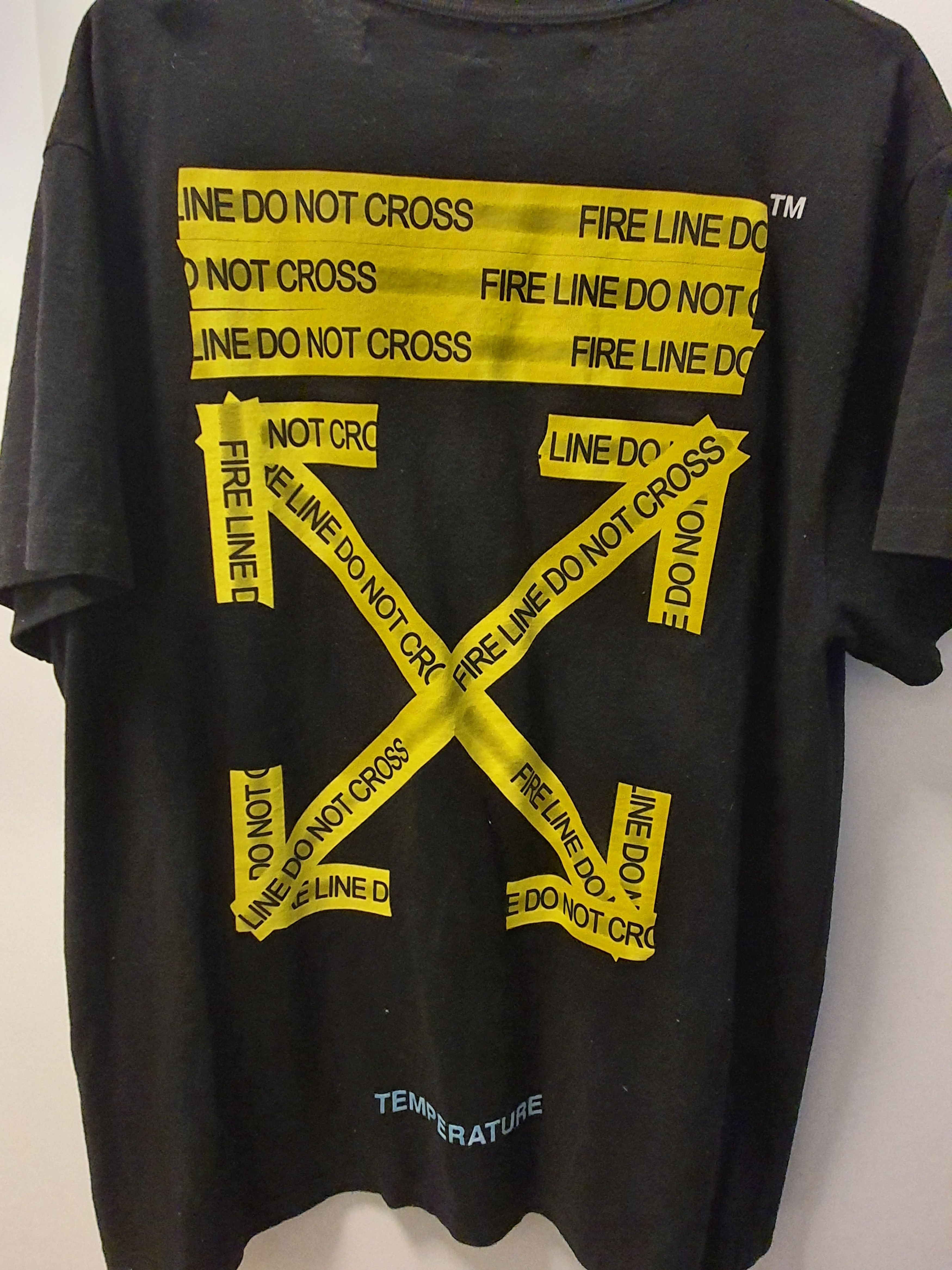 Off white black temperature t shirt best sale