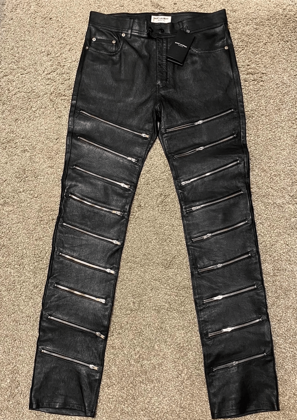4250$ FW15 runway multi zip leather pants