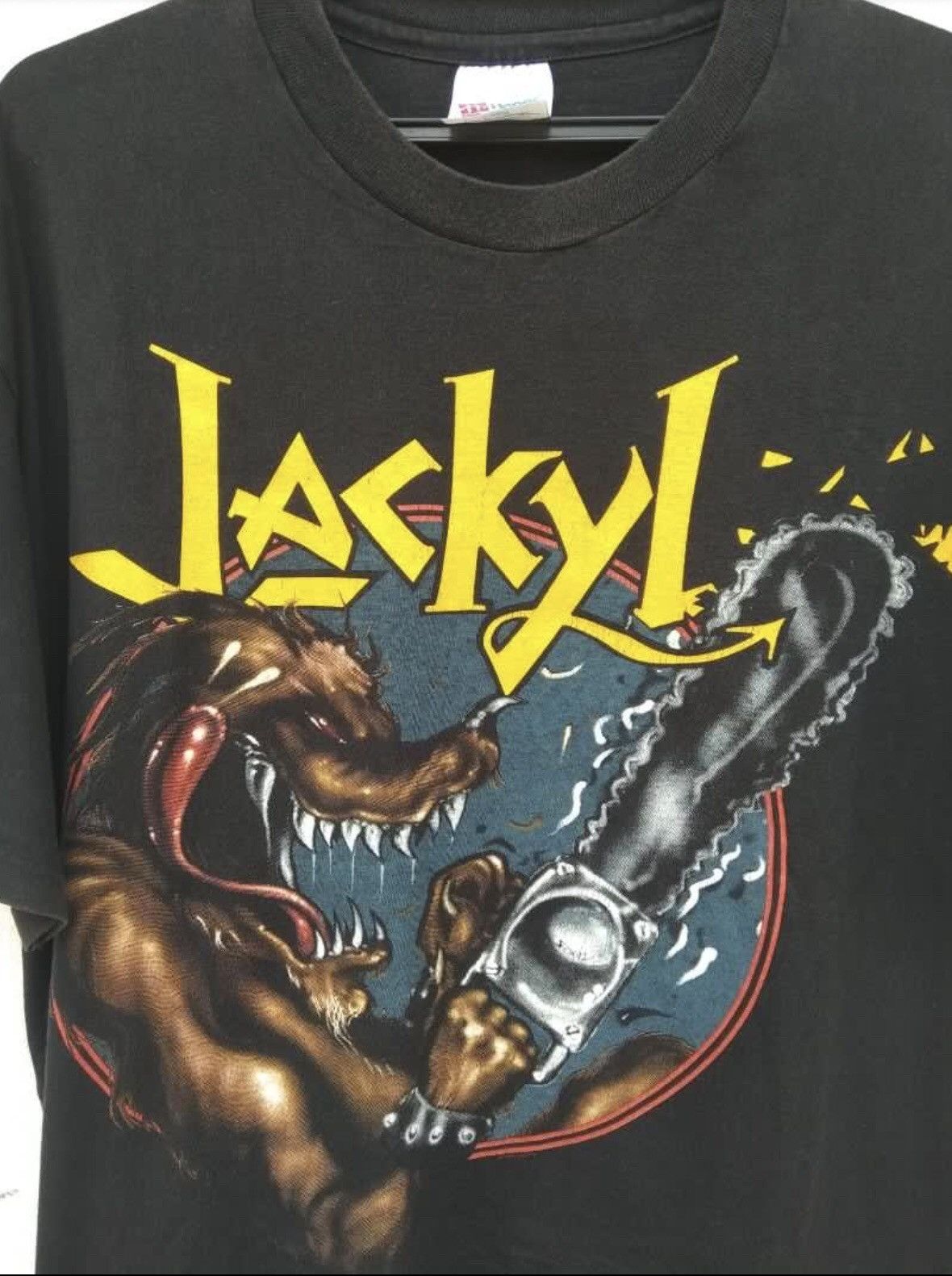 Band Tees Rare VINTAGE 90s JACKYL UNIQUE music heavy metal hard rock Size US XL / EU 56 / 4 - 1 Thumbnail