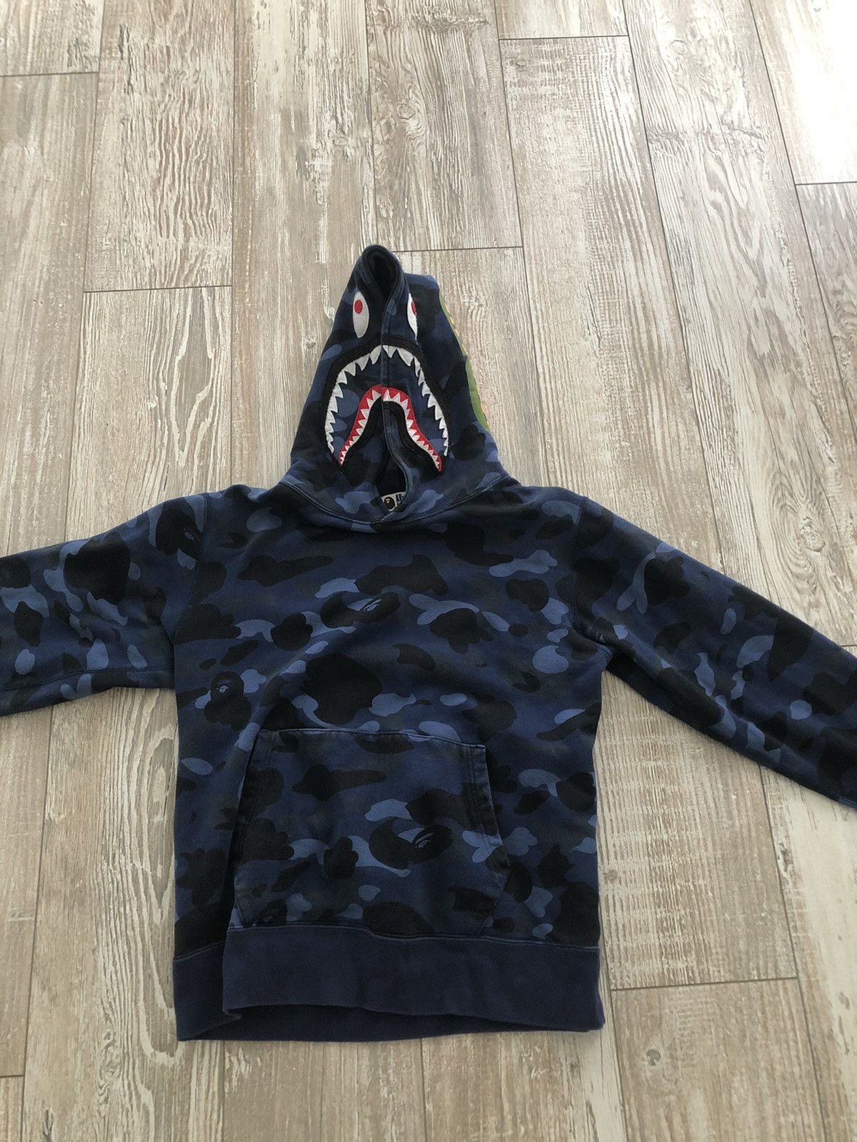 Bape RARE no zipper Bape Hoodie Blue Grailed