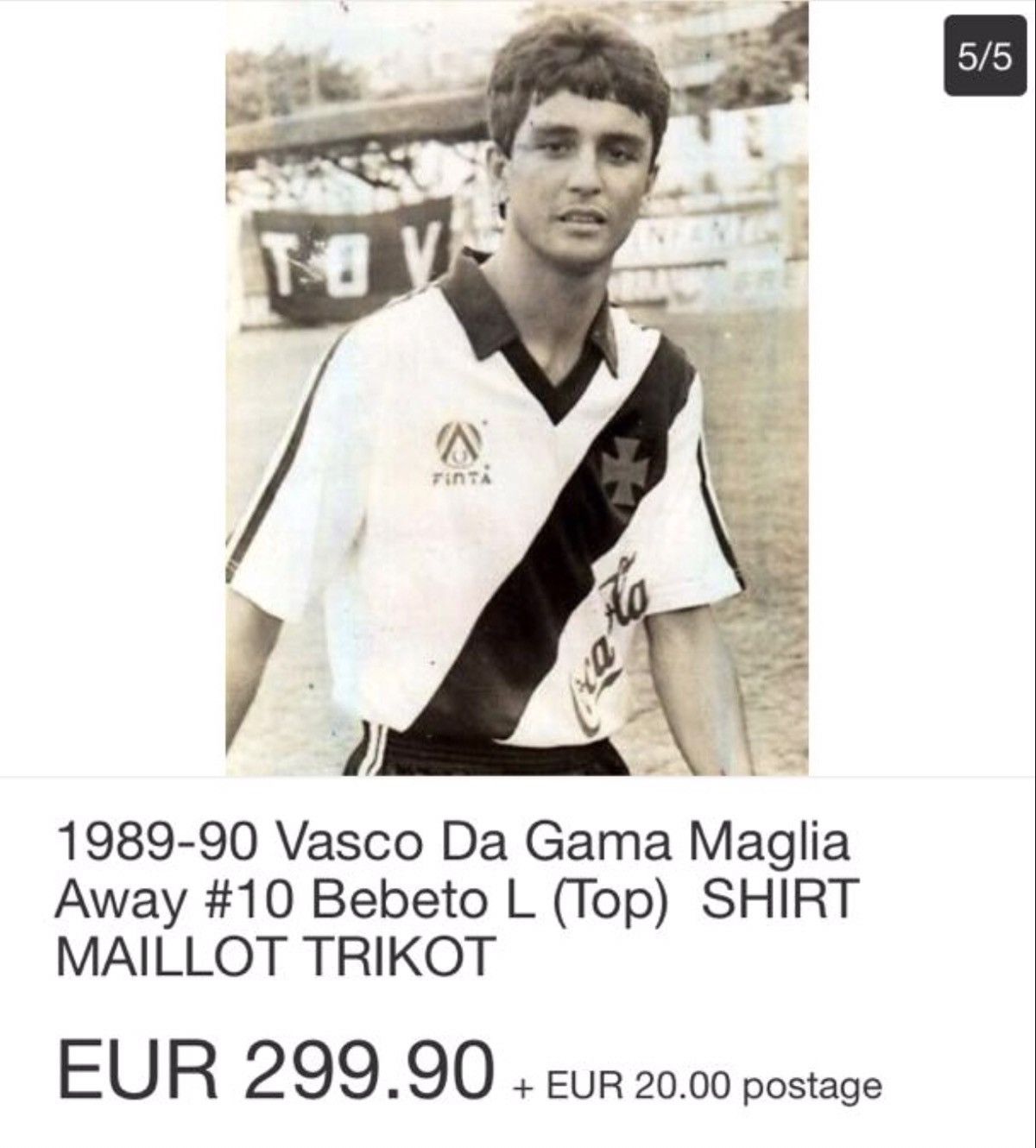 Coca Cola × Vintage Vasco Da Gama Maglia Coca cola finta