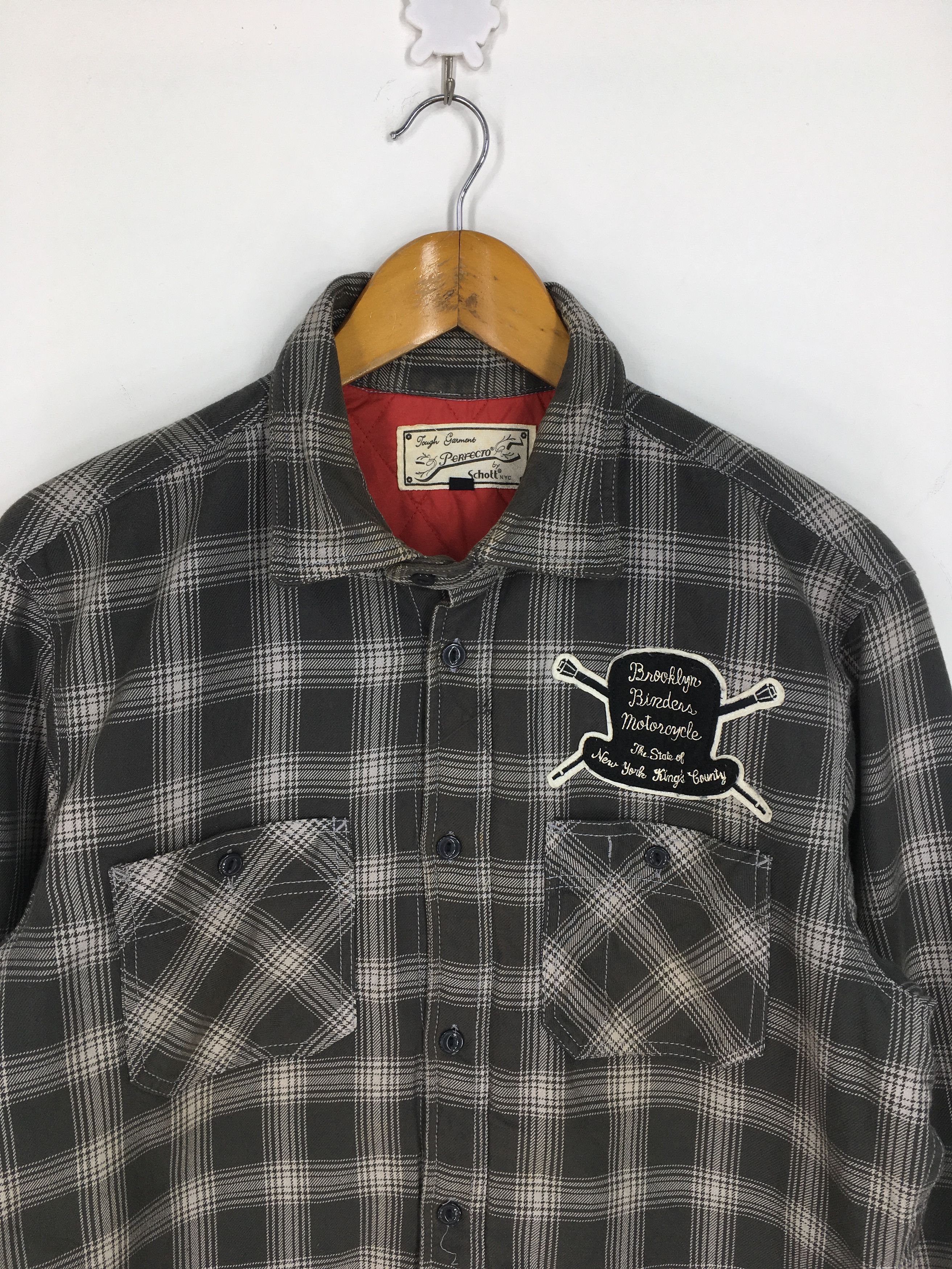 Flannel Vintage Schott Perfecto Checkered Flannel Medium Size US M / EU 48-50 / 2 - 2 Thumbnail