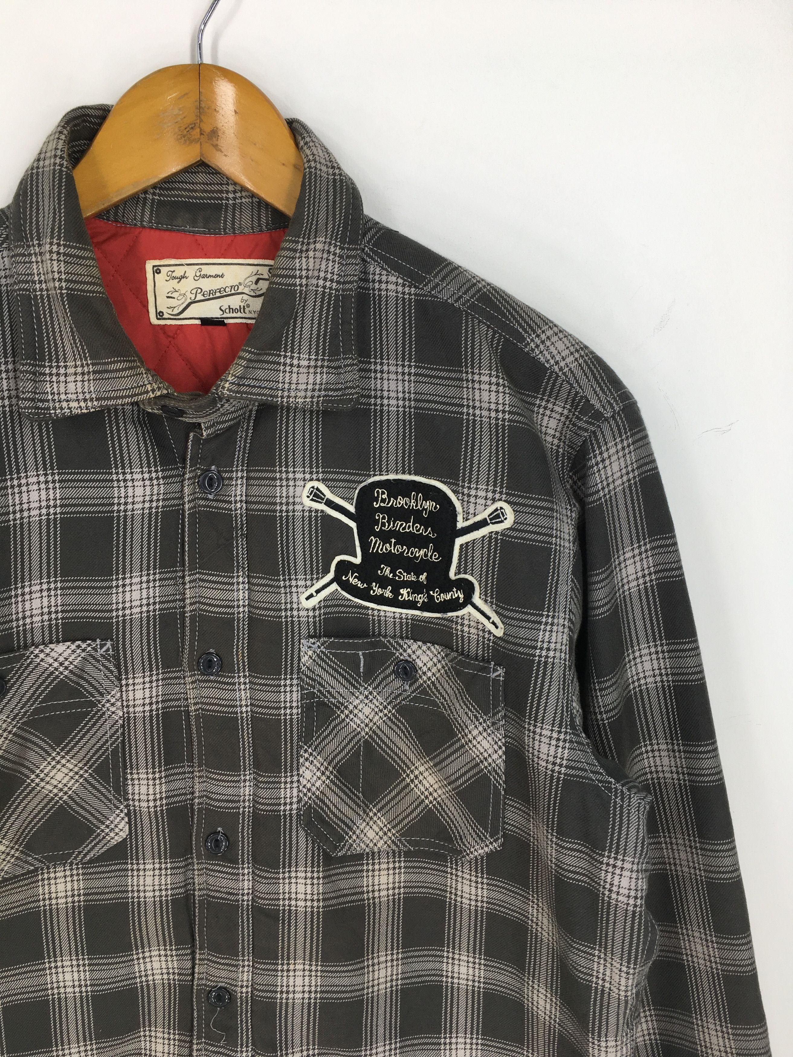 Flannel Vintage Schott Perfecto Checkered Flannel Medium Size US M / EU 48-50 / 2 - 4 Thumbnail