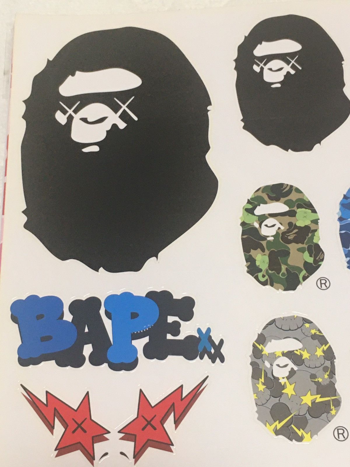 Bape KAWS Bape Logo Sticker Sheet Magazine Blanket tee poster Size ONE SIZE - 5 Thumbnail
