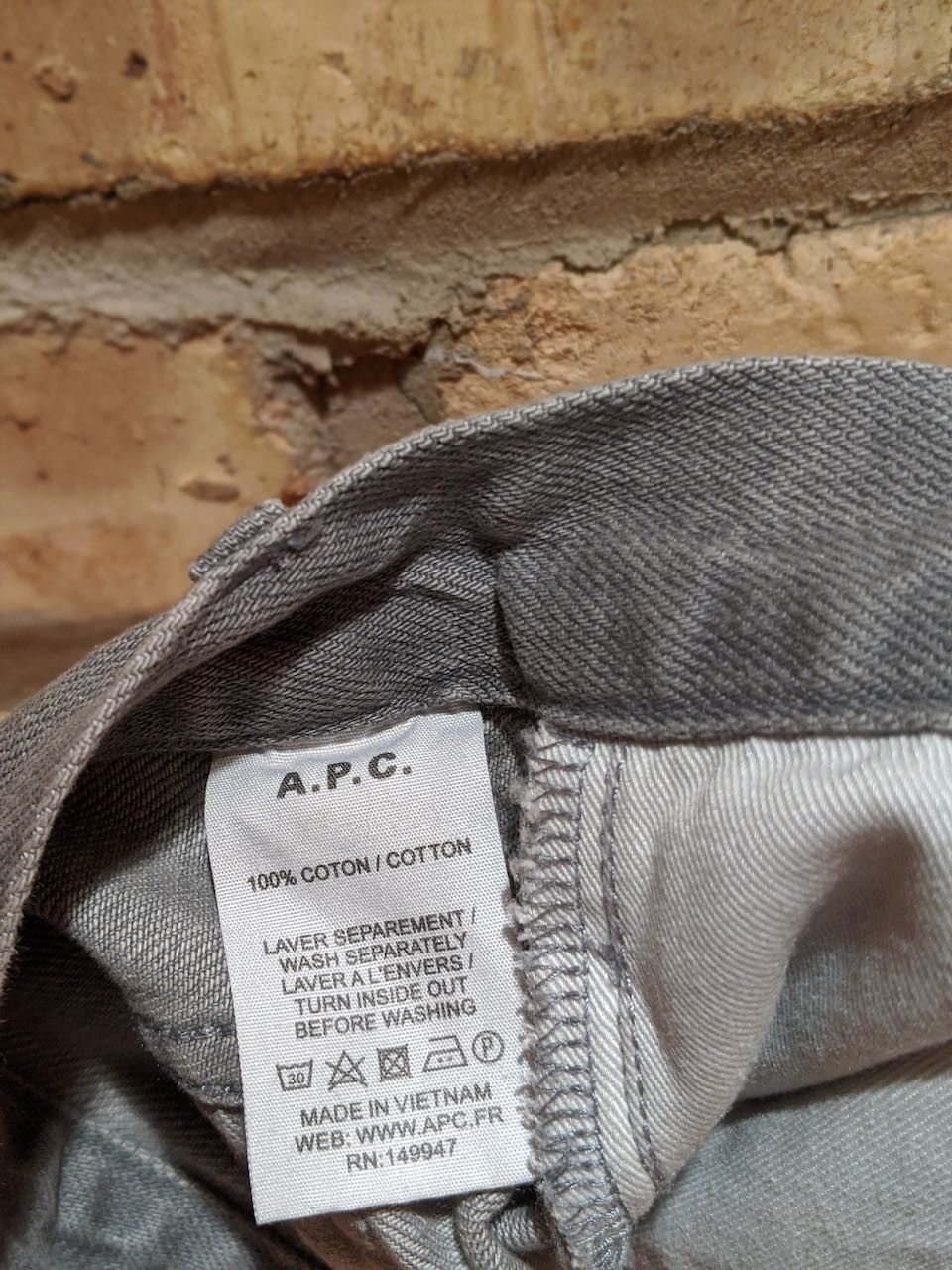 A.P.C. APC Petit New Standard Grey Selvedge Denim Size US 32 / EU 48 - 12 Thumbnail