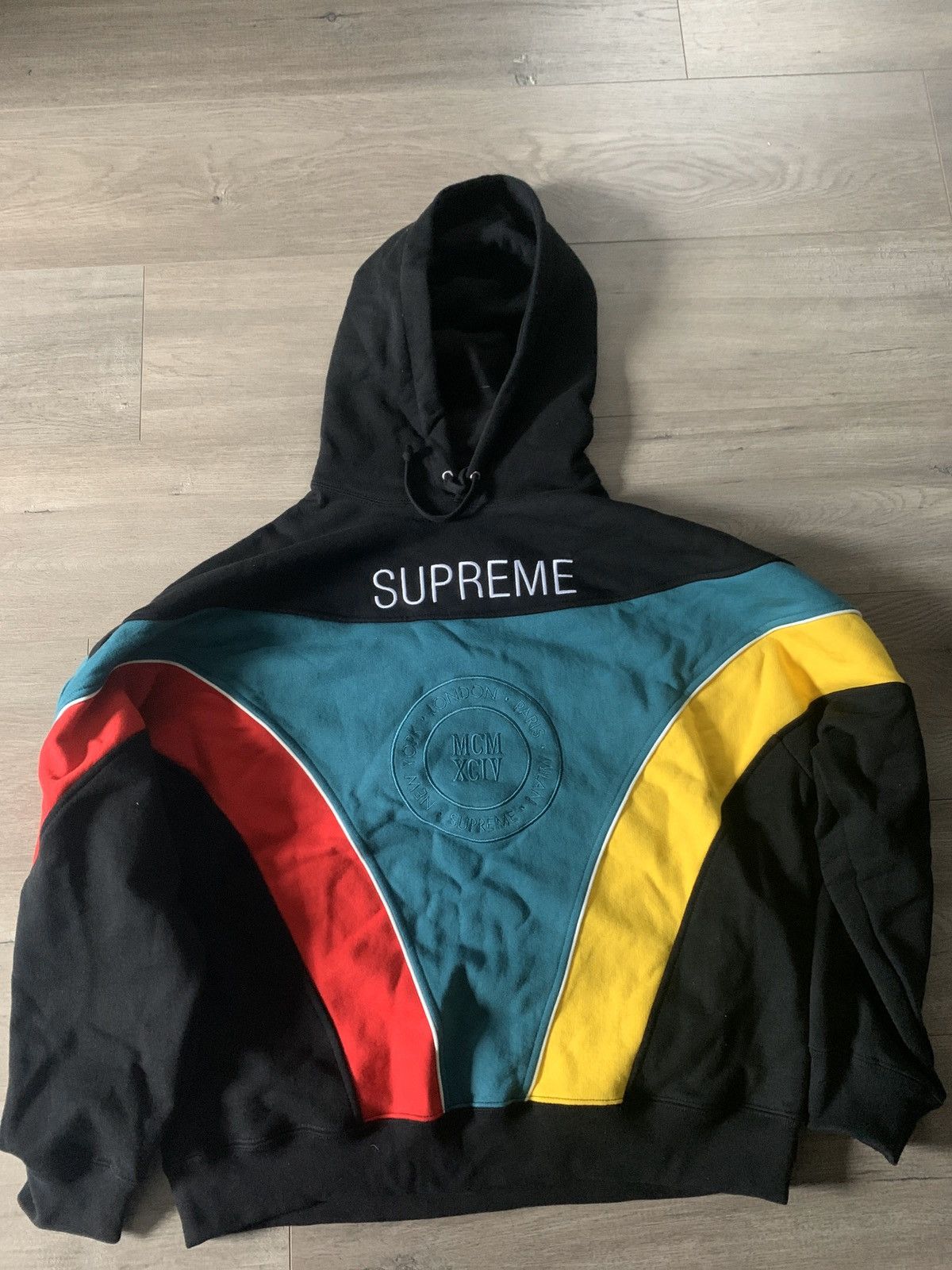 Supreme milan hooded sweatshirt black sale