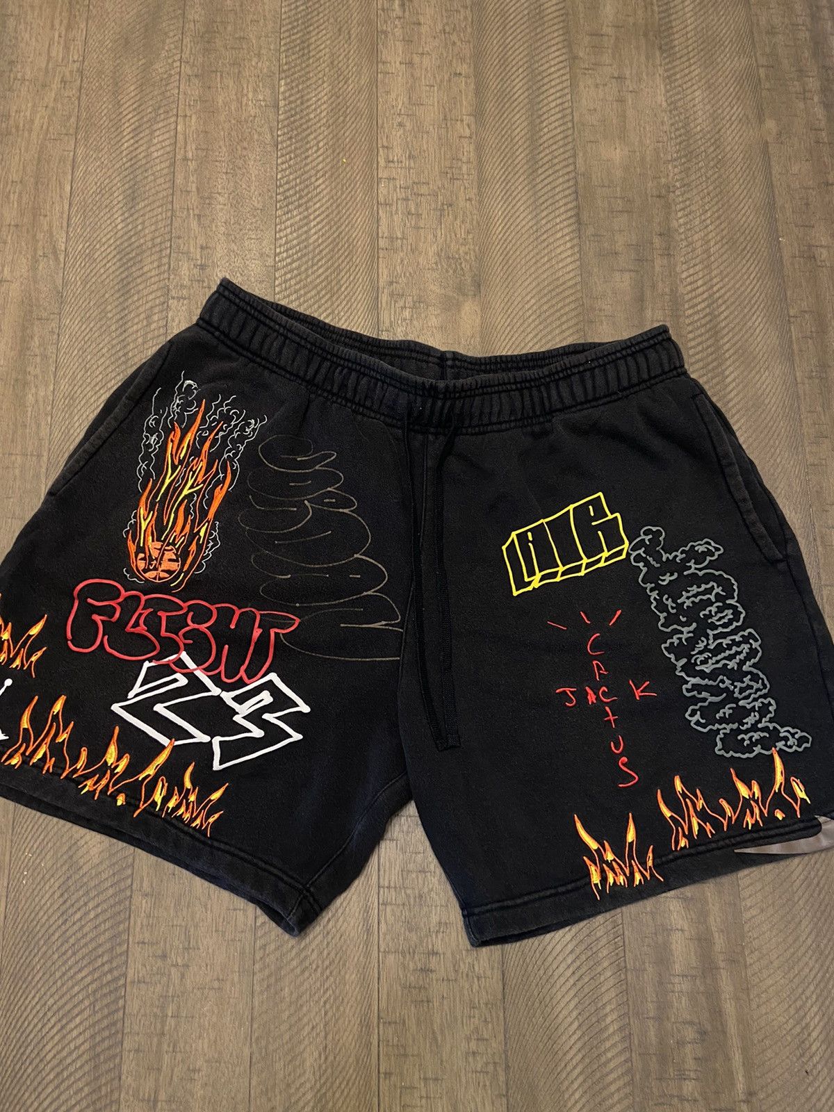 Jordan Brand Jordan Travis Scott MJ Fleece Shorts size XL La Flame Cactus |  Grailed