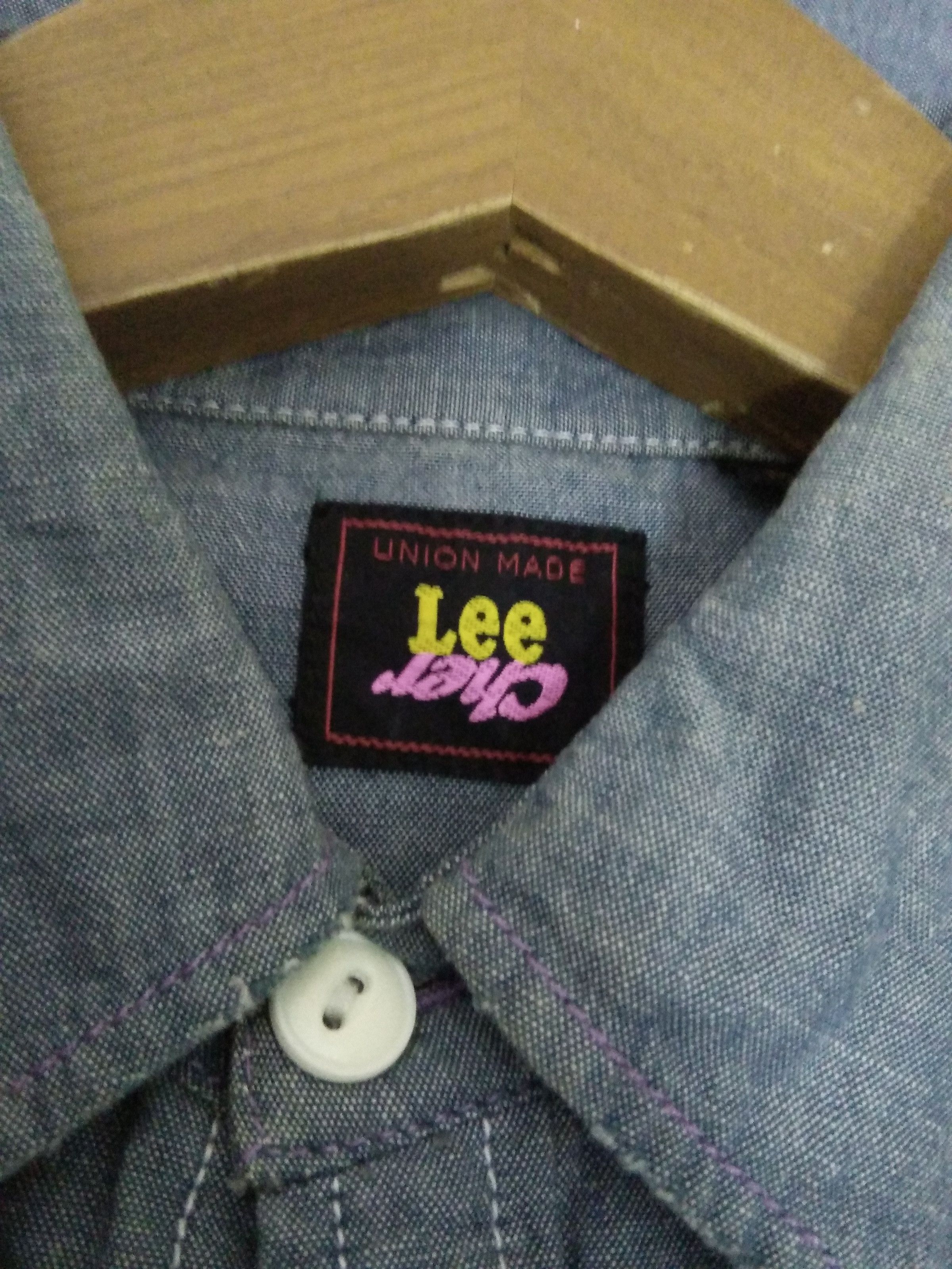 Lee × Vintage VTG LEE UNION MADE SELVEDGE chambray western (A131) Size US S / EU 44-46 / 1 - 3 Thumbnail